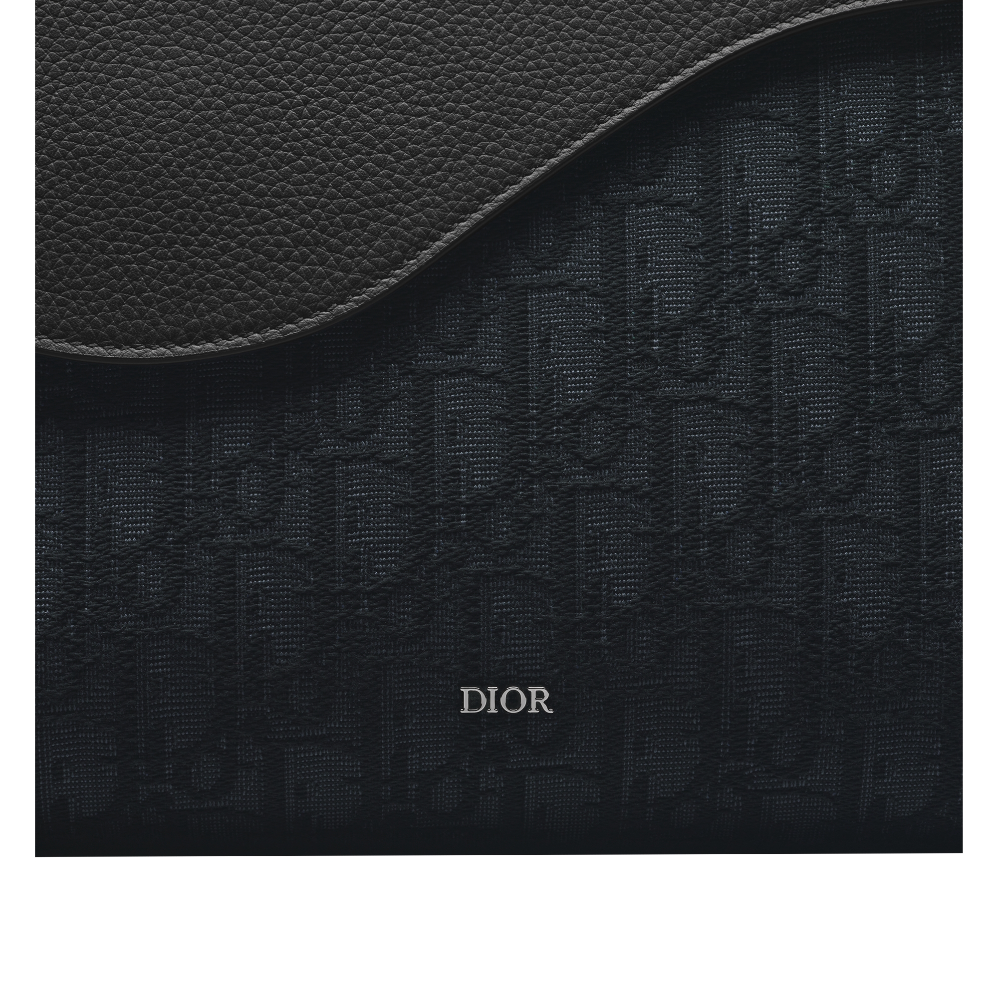 Saddle A5 Triangle Pouch Black Dior Oblique Jacquard and Black Grained Calfskin E09