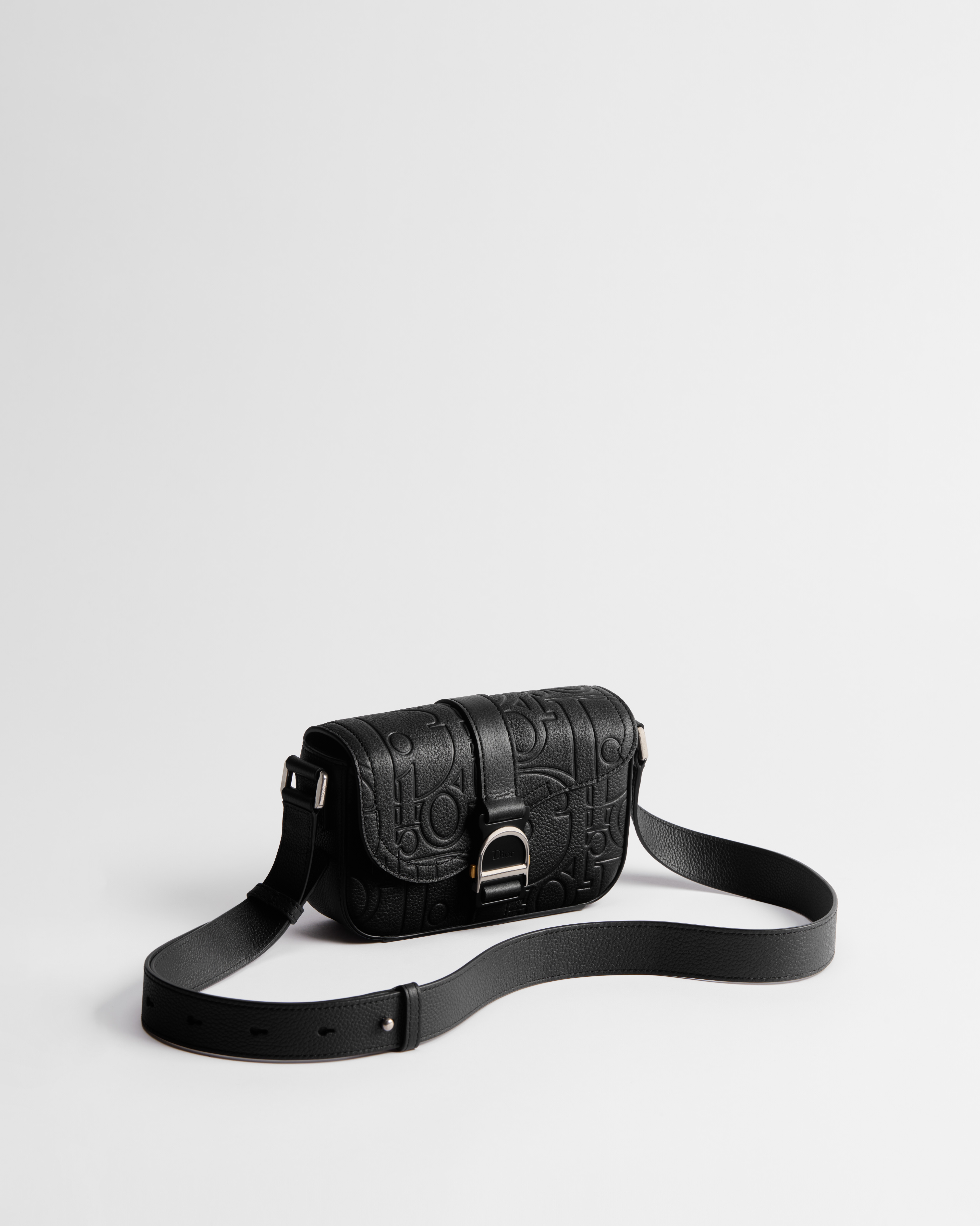Borsa messenger mini Saddle Heritage con pattina Pelle Dior Gravity nera E01