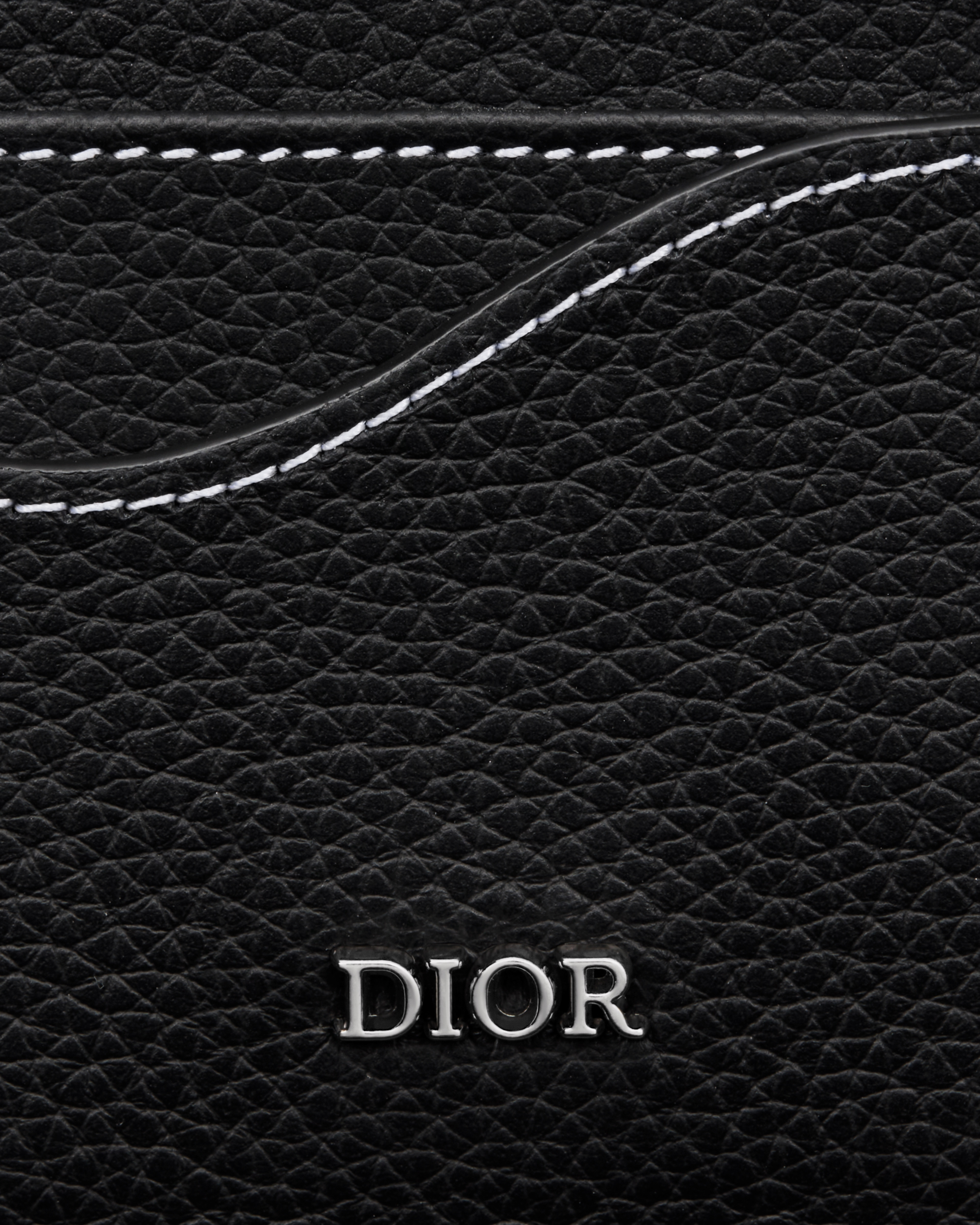 Saddle 카드 지갑 블랙 그레인 송아지 가죽 E09