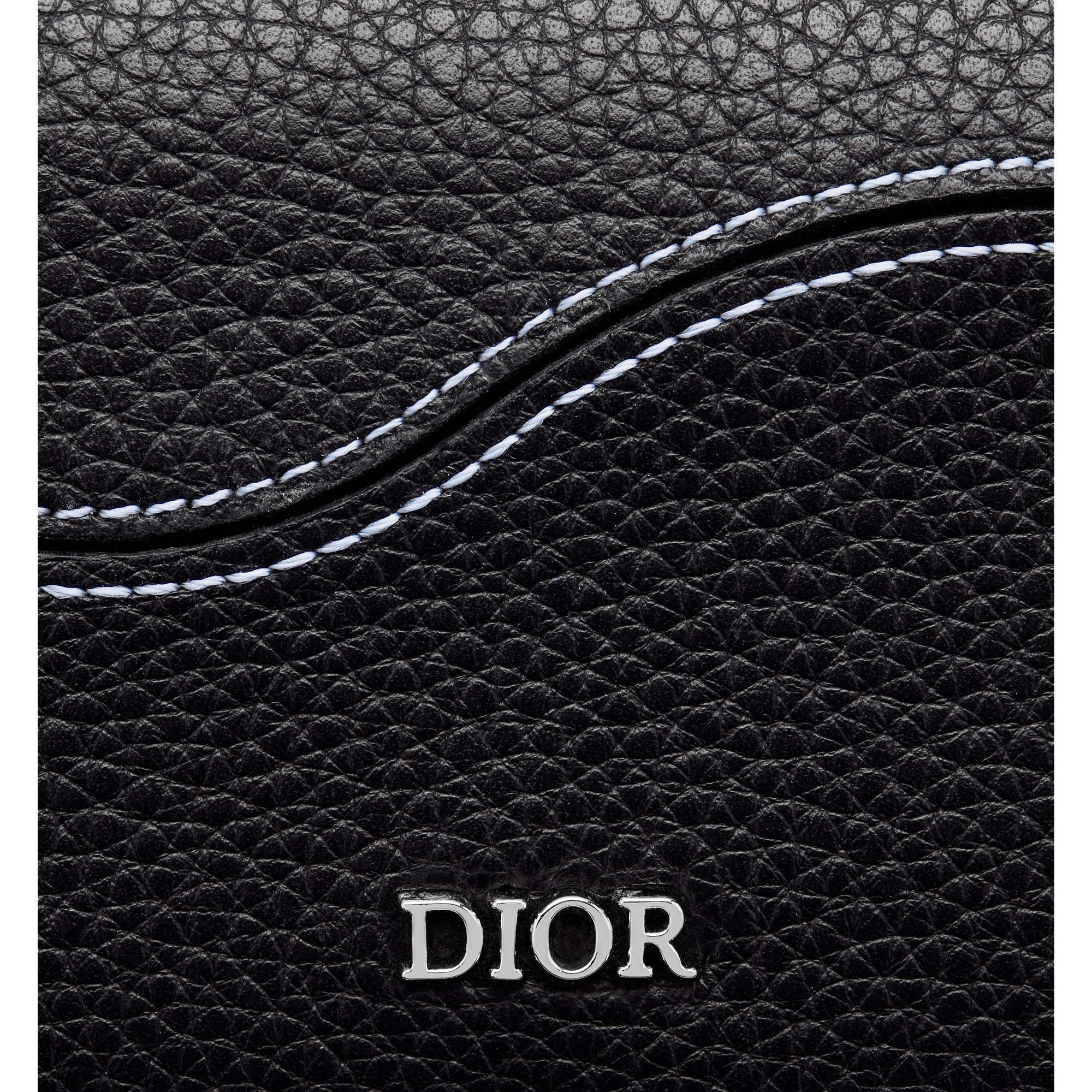 Saddle Business Card Holder Black Grained Calfskin Marquetry E09