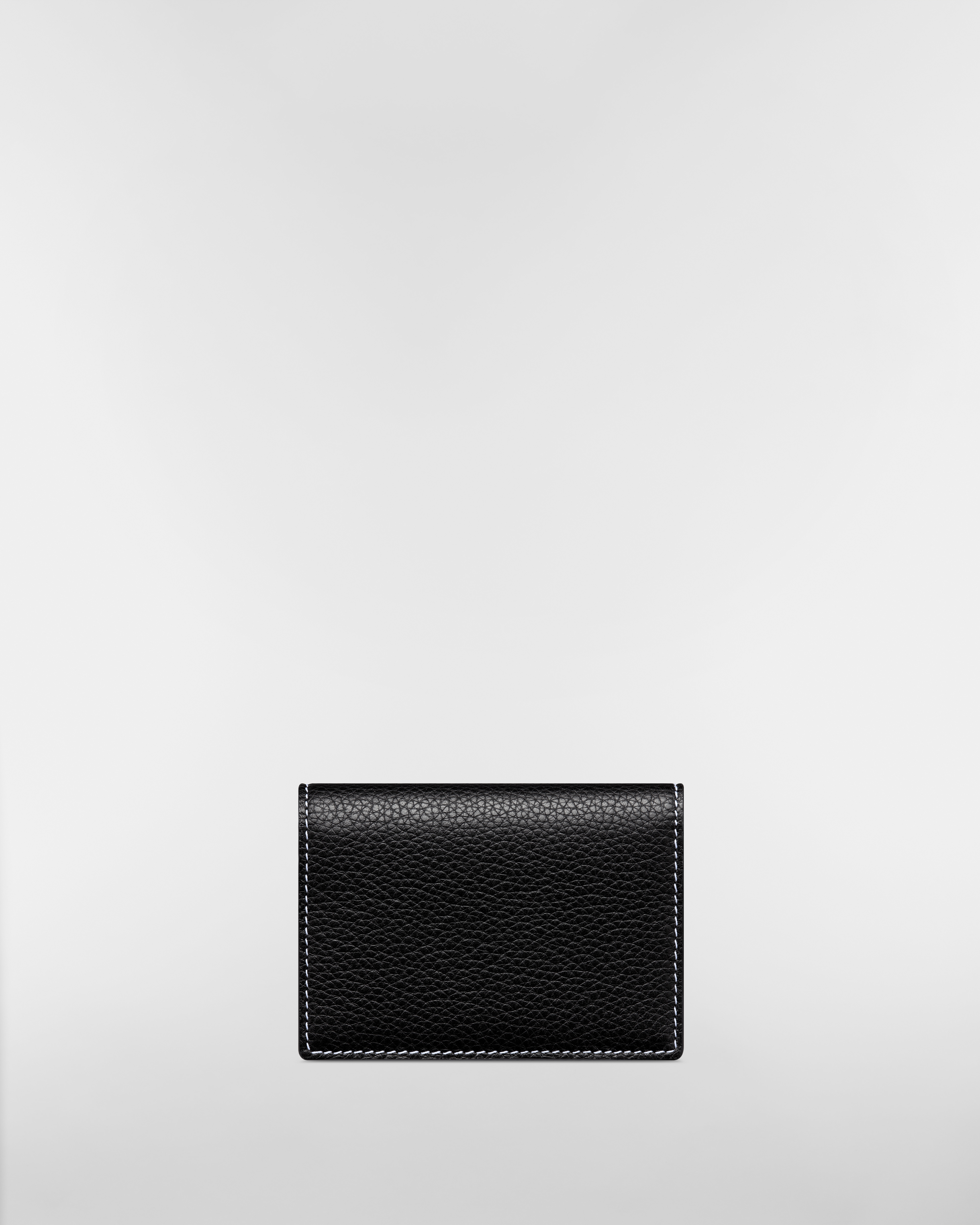 กระเป๋าใส่นามบัตร Saddle หนังลูกวัวลายเกรนแบบตัดต่อลายสีดำ E08