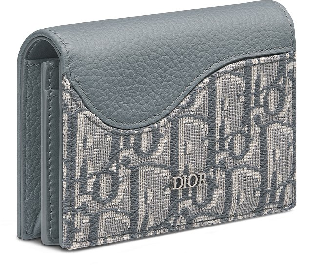 DIOR | Saddle ビジネスカードホルダー グレインドカーフスキン マーケトリー & ディオール オブリーク ジャカード