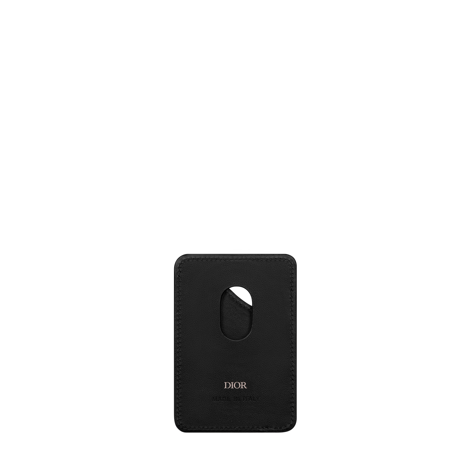 Saddle Magnetic Card Holder Black Dior Gravity Leather E08