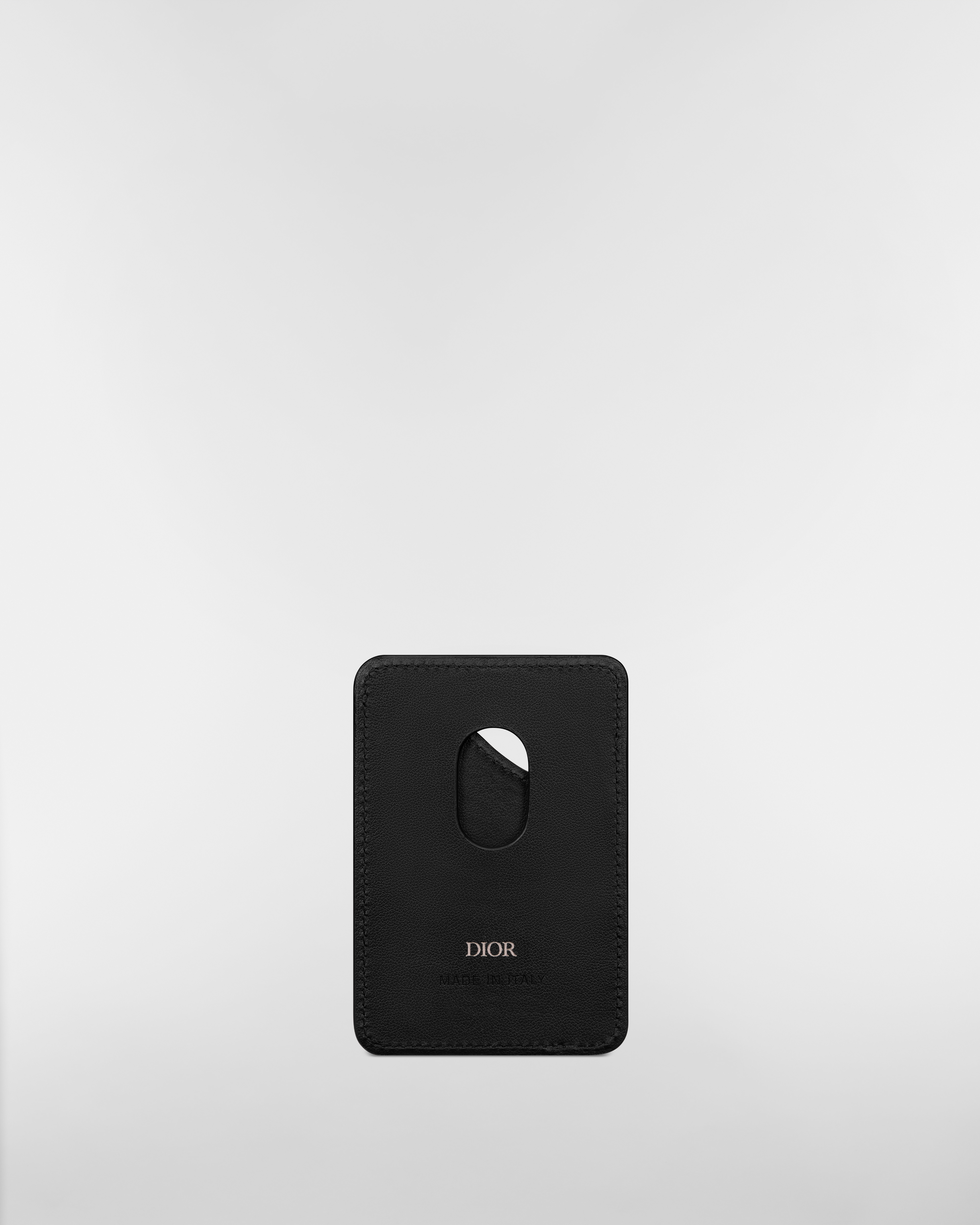 Saddle Magnetic Card Holder Black Dior Gravity Leather E08