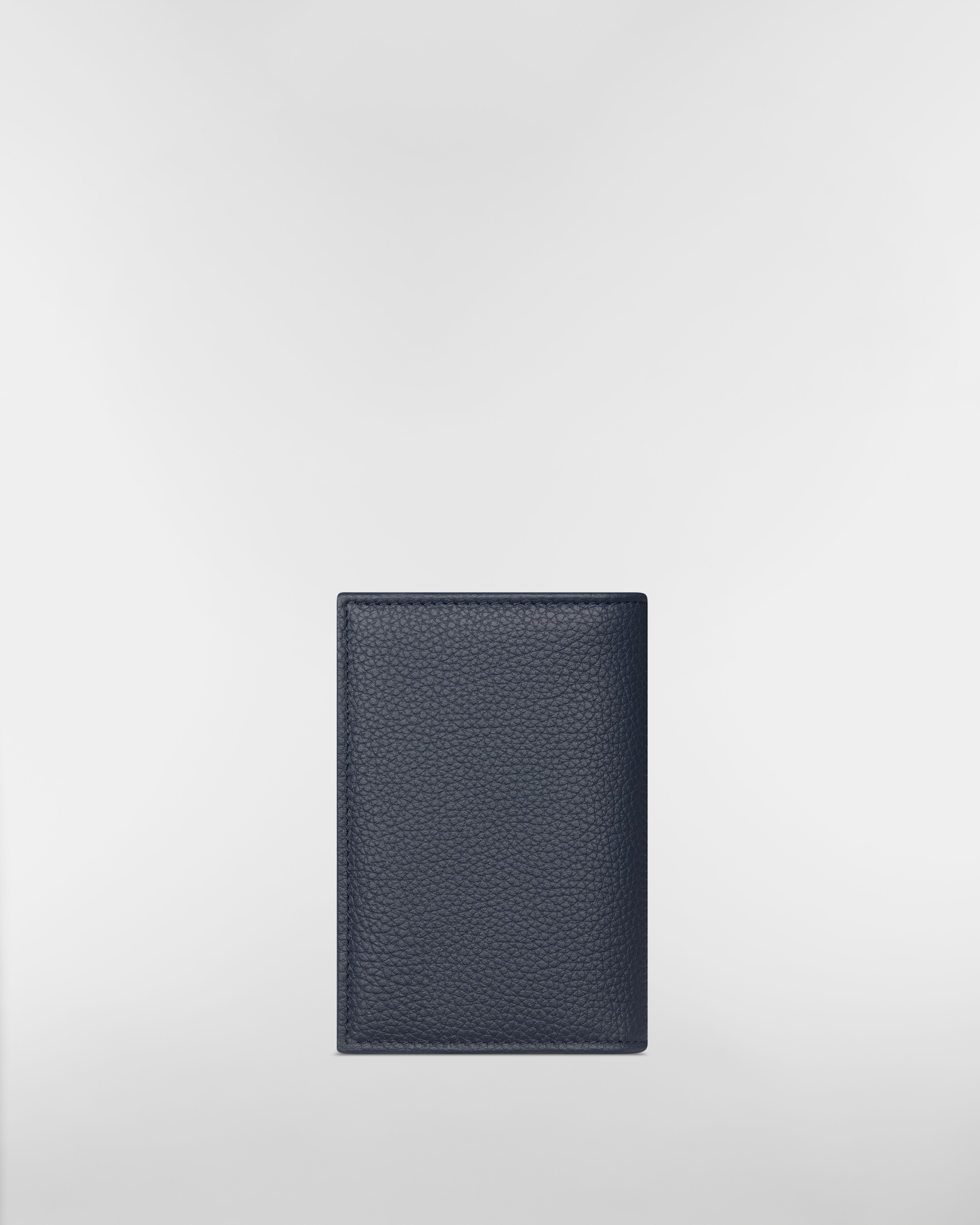 Porte-cartes à deux volets Saddle Marqueterie de cuir de veau grainé bleu foncé et toile jacquard Dior Oblique Trio bleu foncé E08