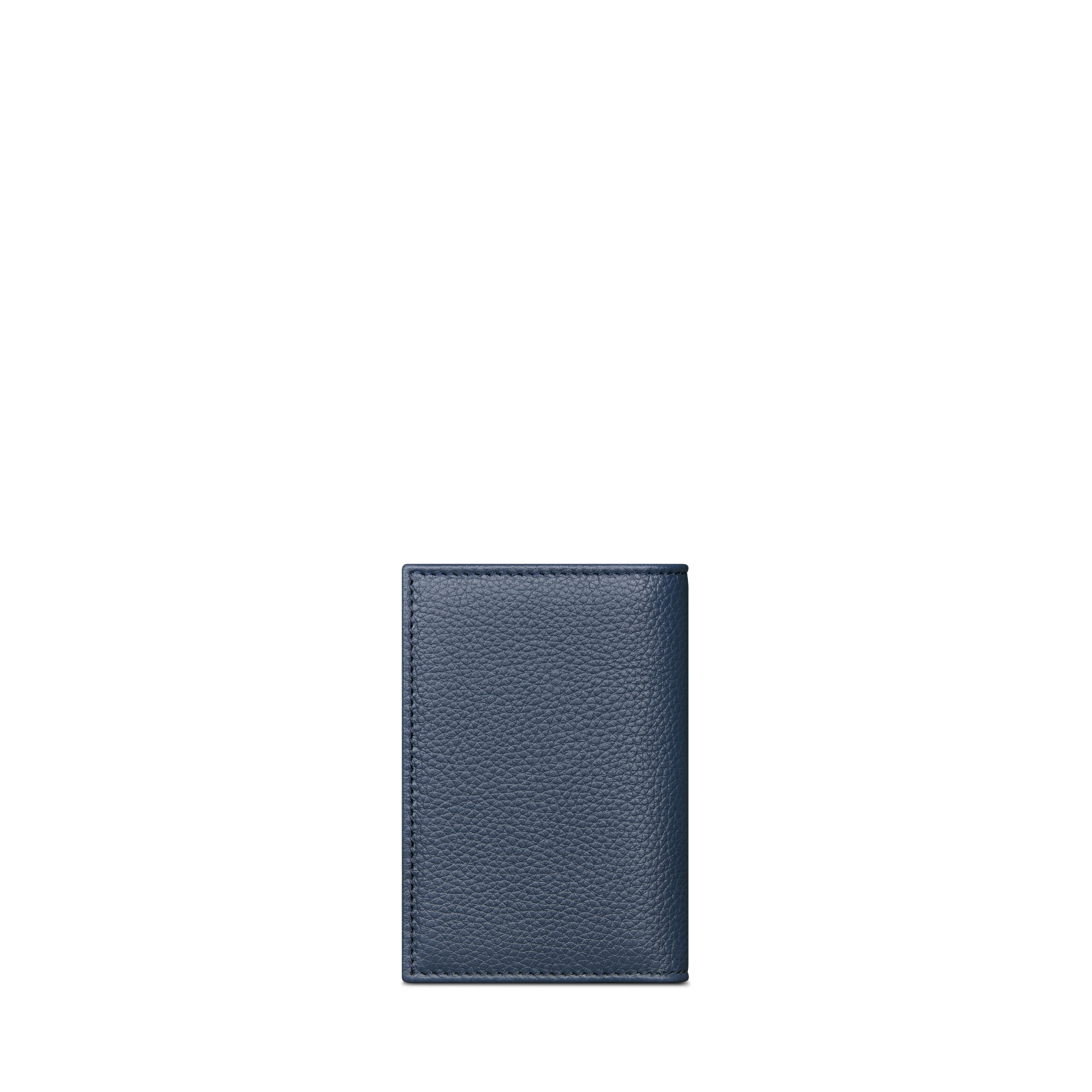 Saddle Vertical Bifold Card Holder Blue Grained Calfskin Marquetry and Blue Dior Oblique Jacquard E08