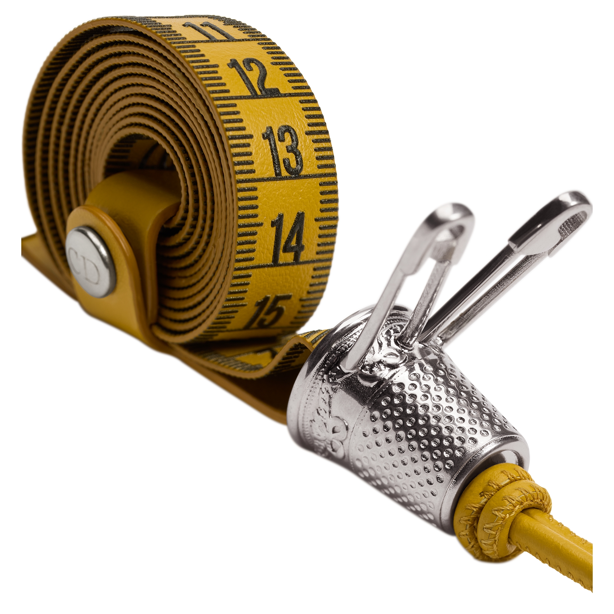 Snail Bag Charm Yellow Smooth Calfskin and Antique Silver-Finish Brass E09