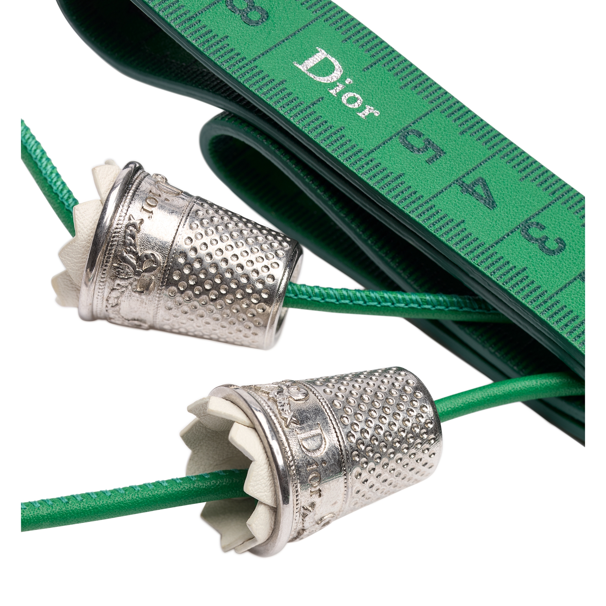 Lily of the Valley Bag Charm Bright Green Smooth Calfskin and Antique Silver-Finish Brass E09