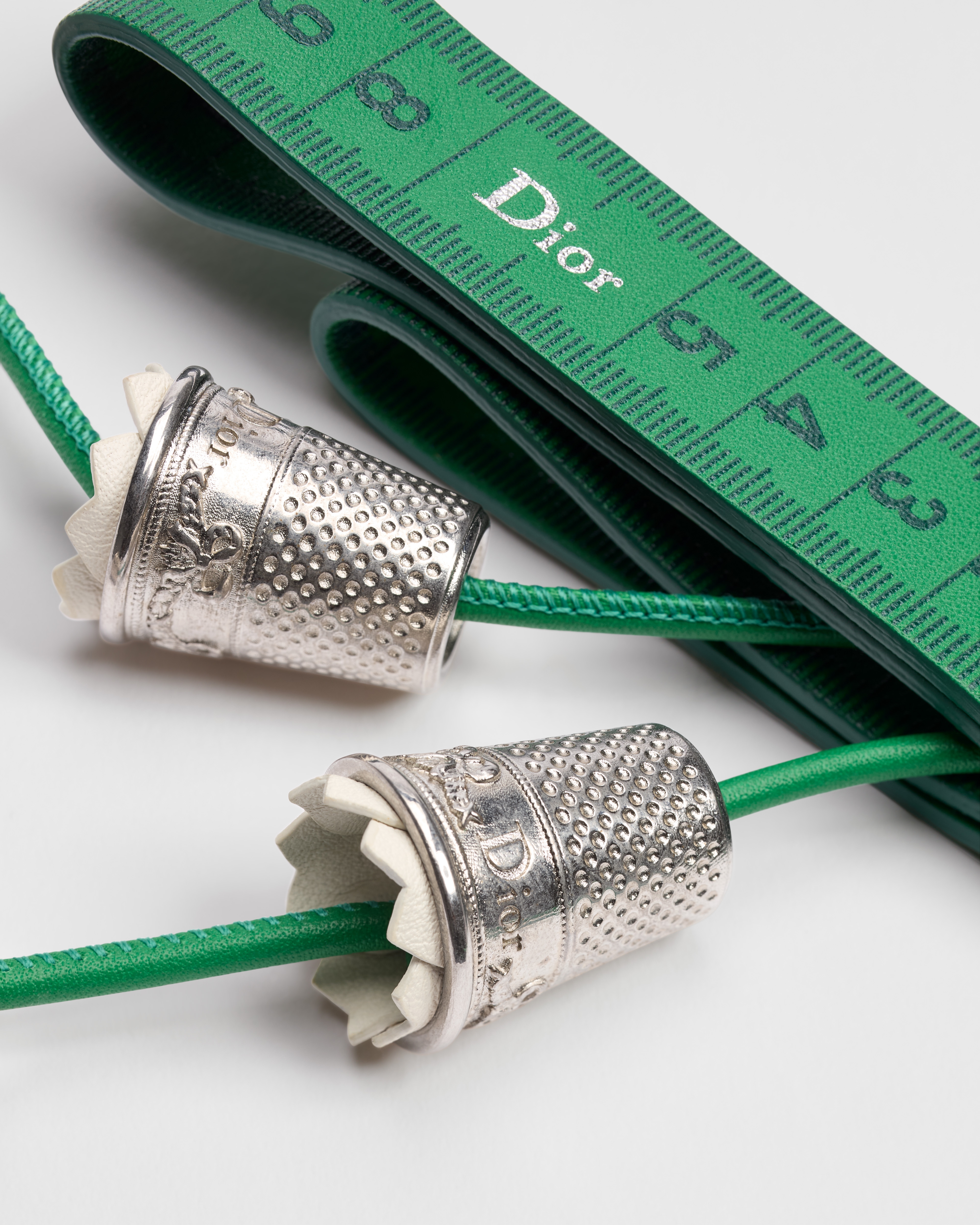 Lily of the Valley Bag Charm Bright Green Smooth Calfskin and Antique Silver-Finish Brass E09