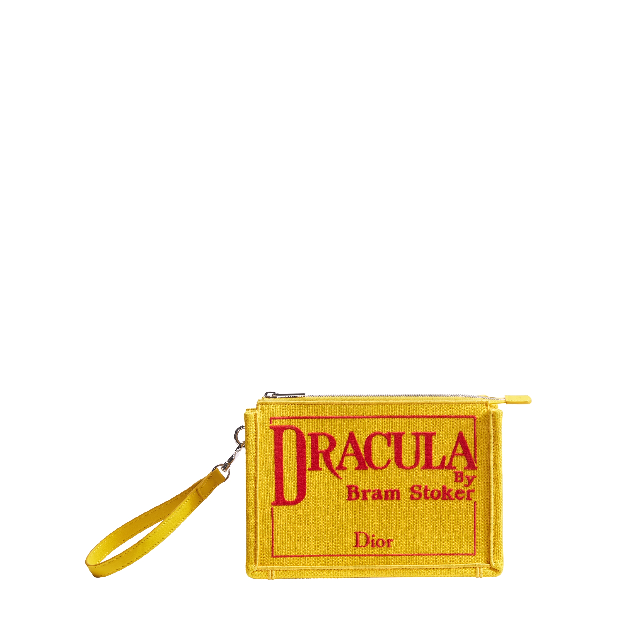 A5 Triangle Pouch Yellow and Red Book Cover Embroidery | DIOR