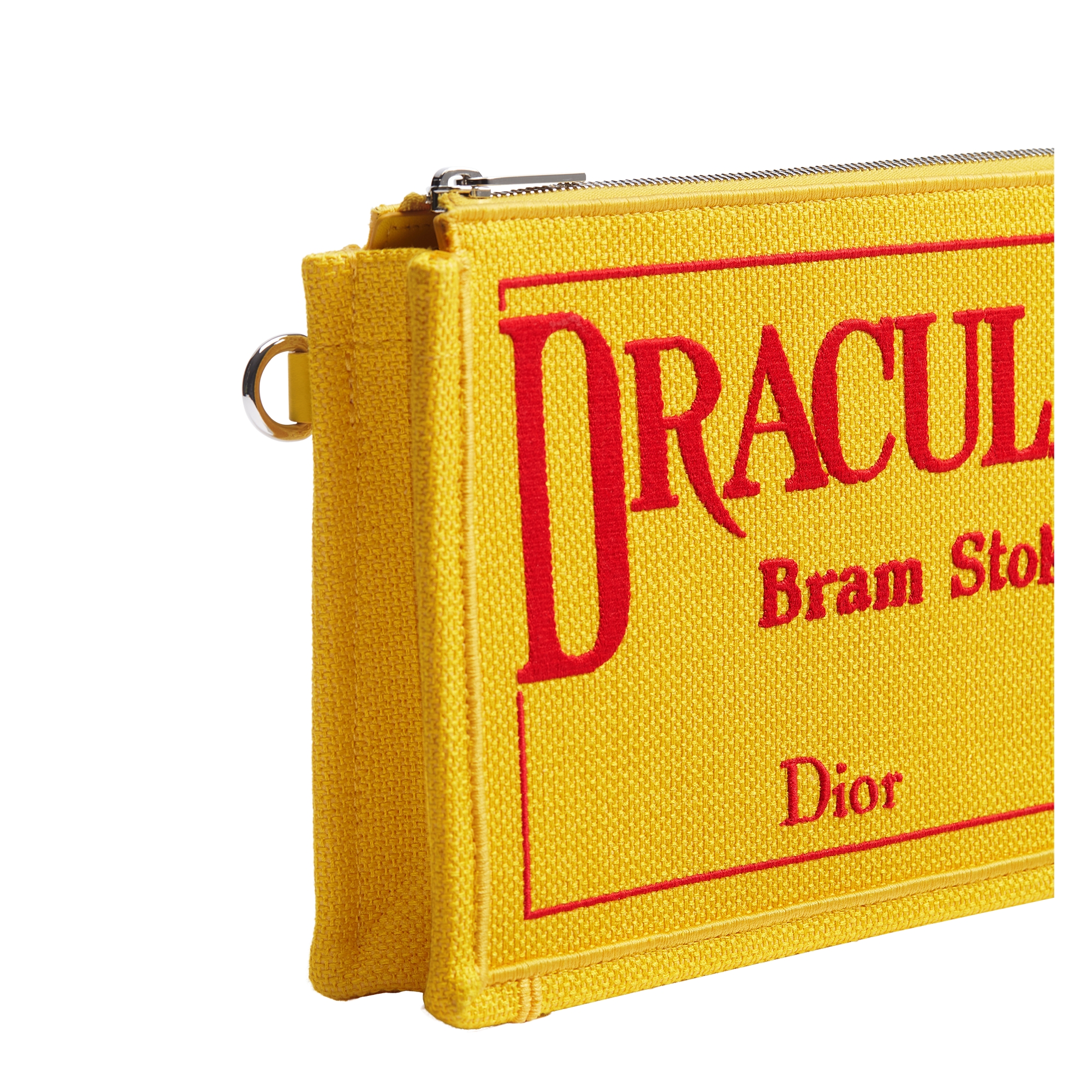 A5 Triangle Pouch Yellow and Red Book Cover Embroidery E09