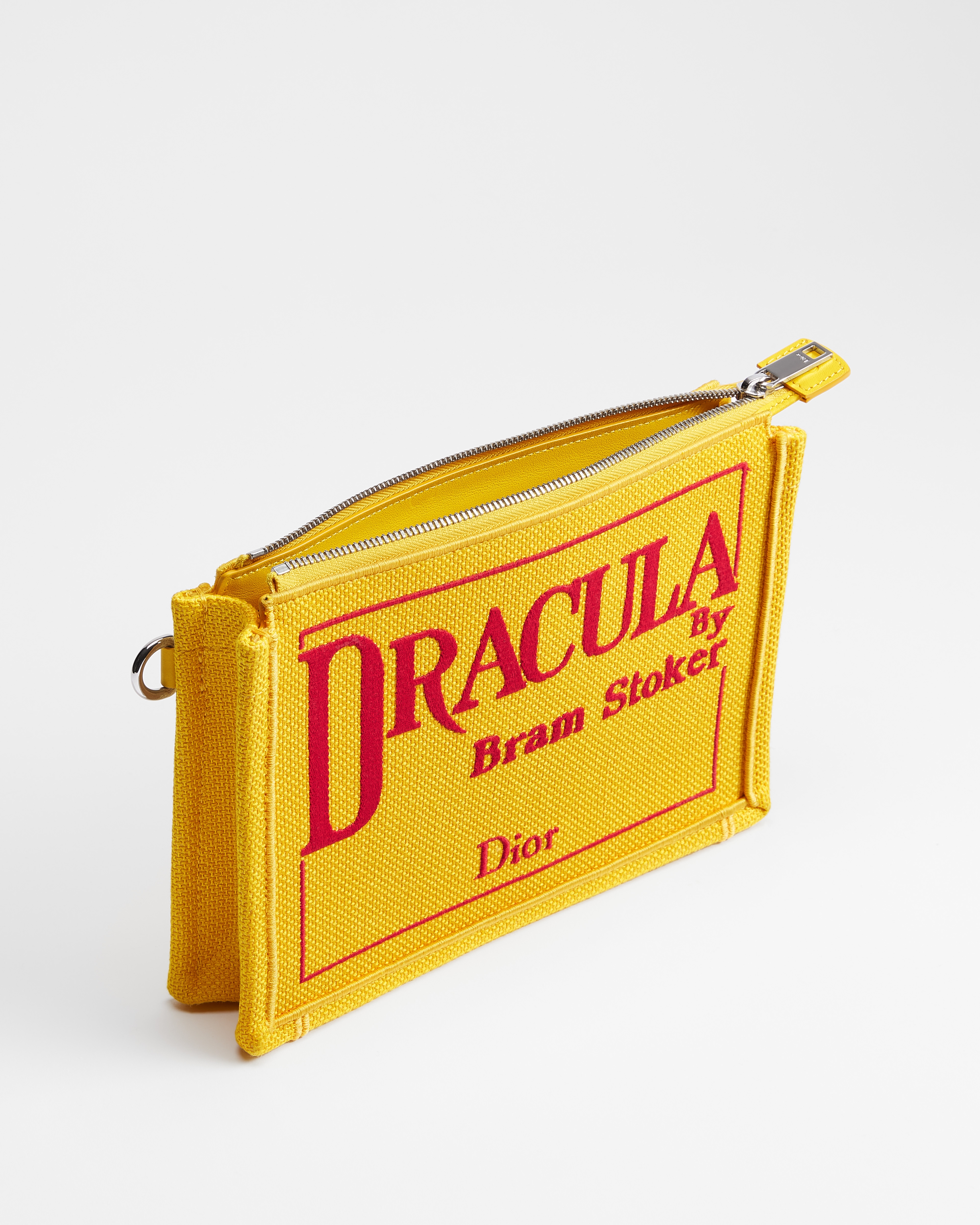 Dreieckige Pouch im A5-Format Book Cover-Stickerei in Gelb und Rot E06