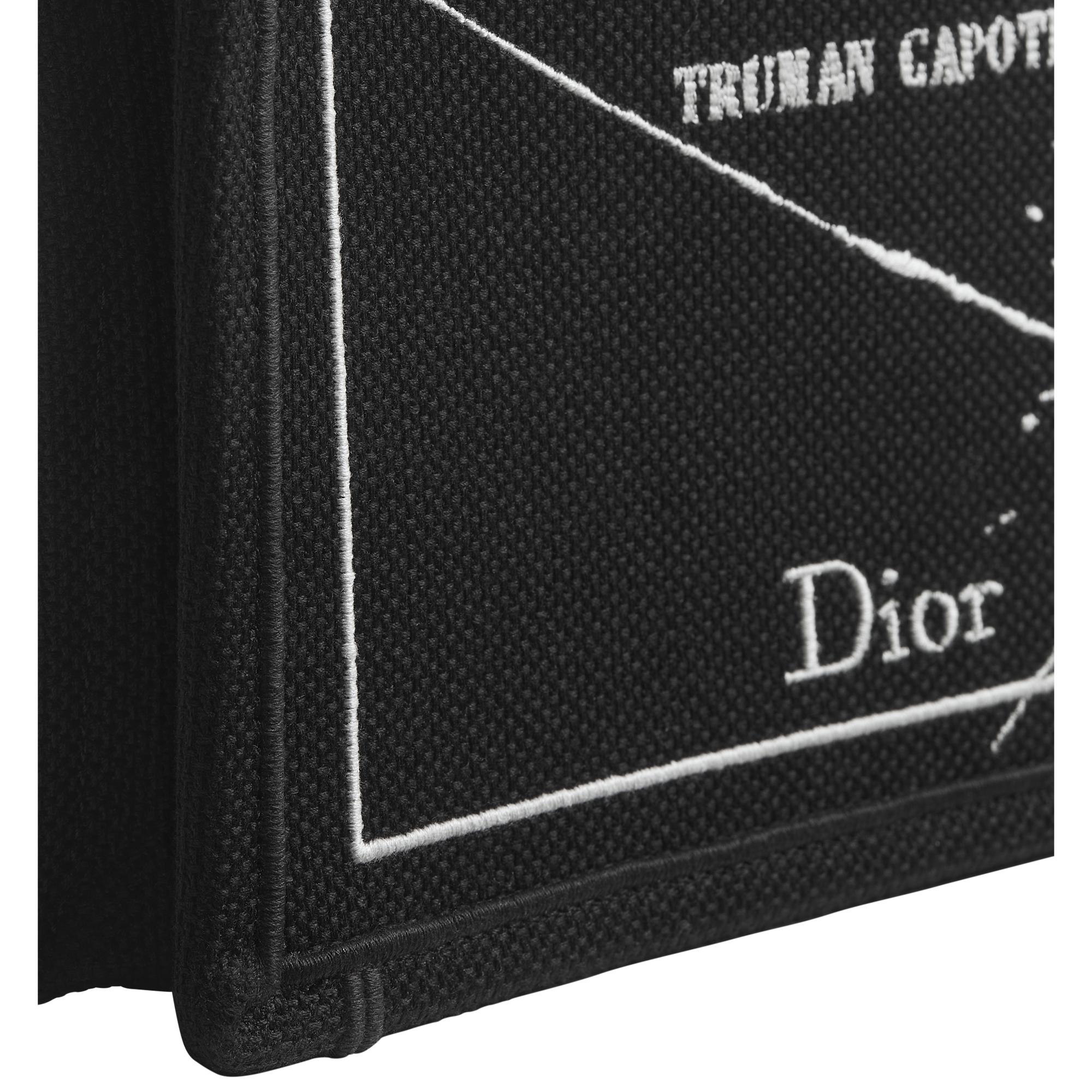 A5 Triangle Pouch Black and White Book Cover Embroidery E14