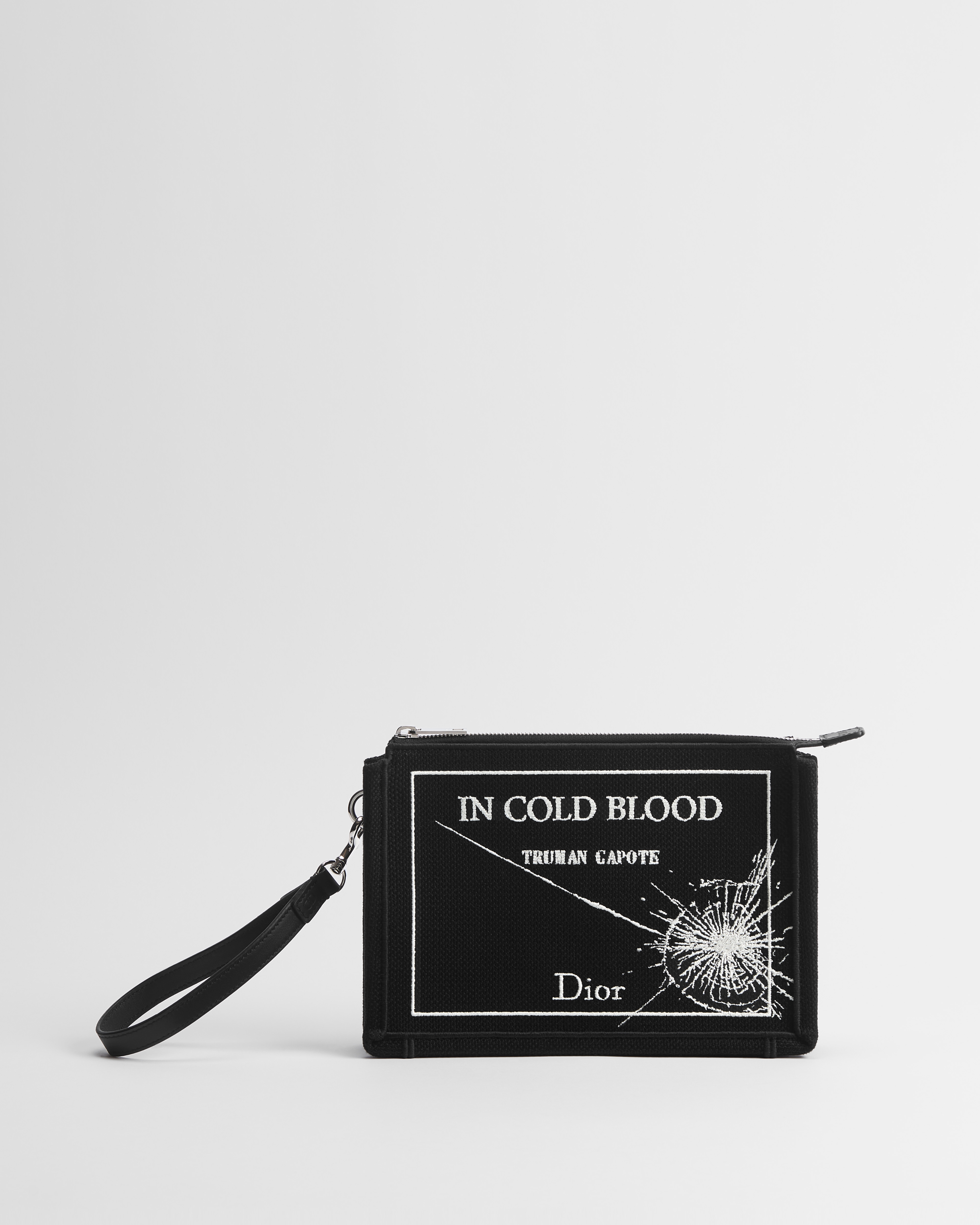 Dreieckige Pouch im A5-Format Book Cover-Stickerei in Schwarz und Weiß E01