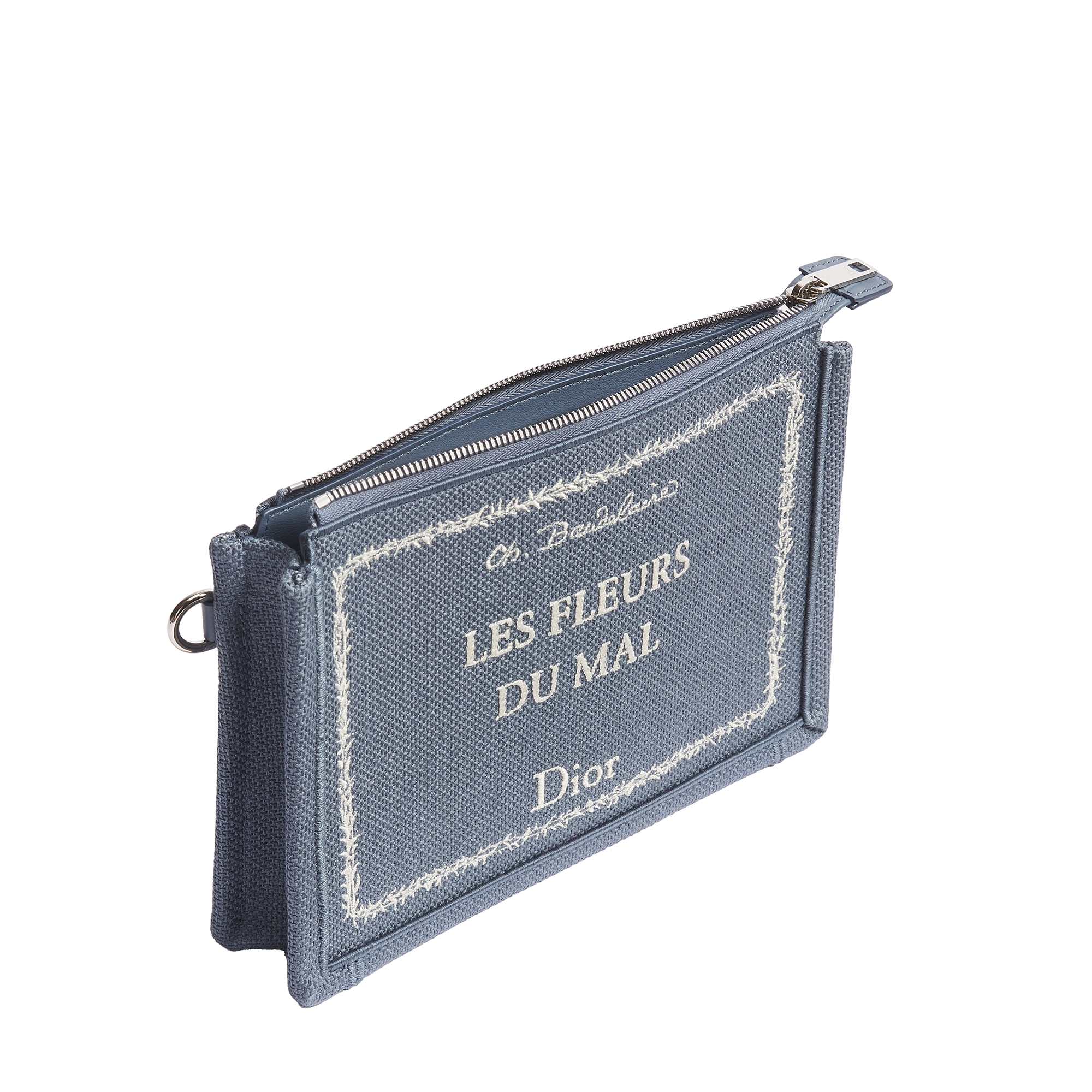A5 Triangle Pouch Blue and White Book Cover Embroidery E06