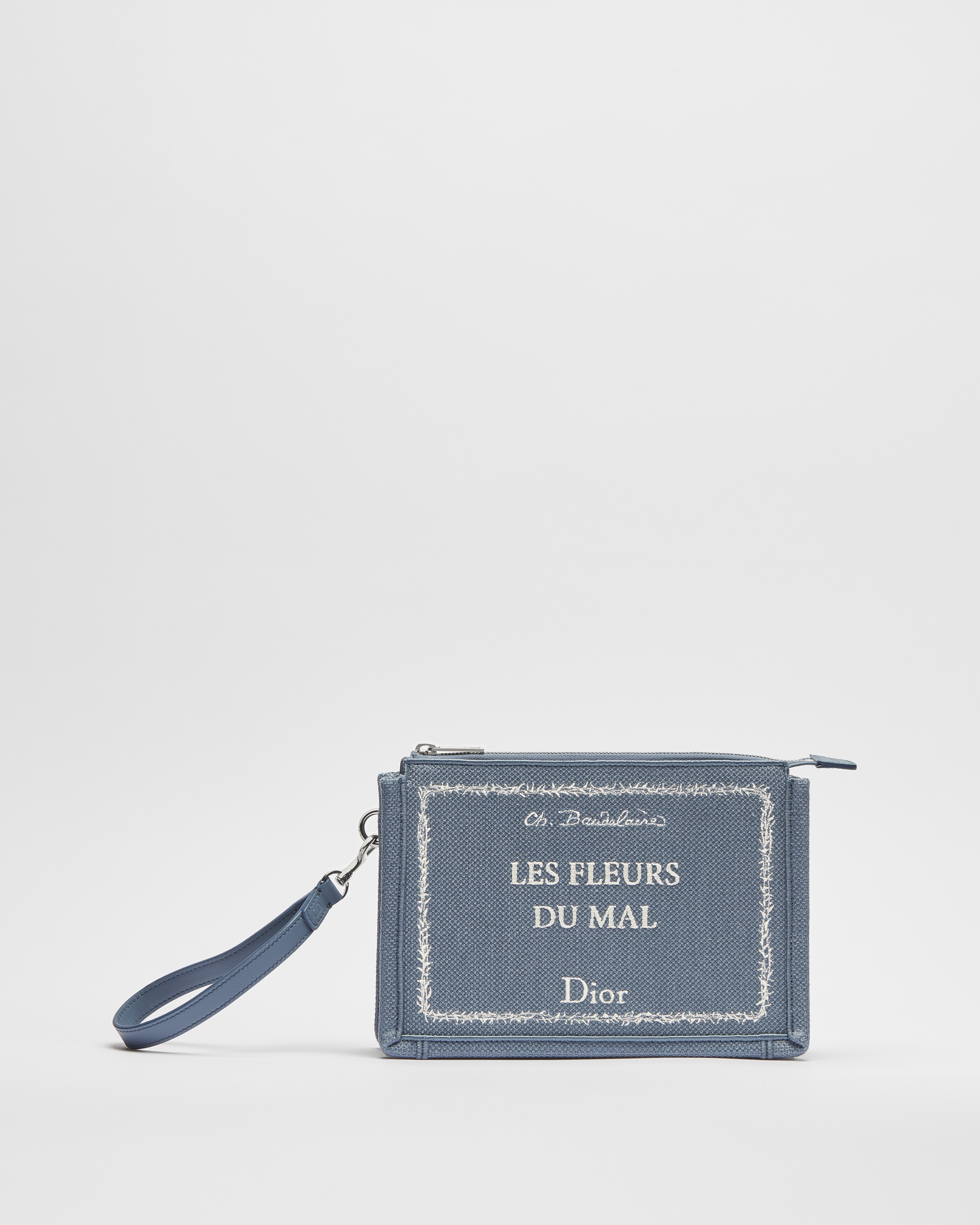 A5 Triangle Pouch Blue and White Book Cover Embroidery E01