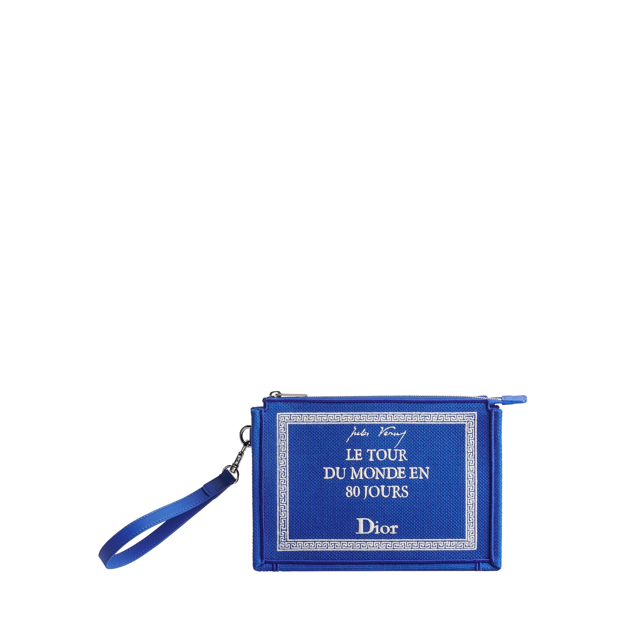 A5 Triangle Pouch Blue and White Book Cover Embroidery | DIOR