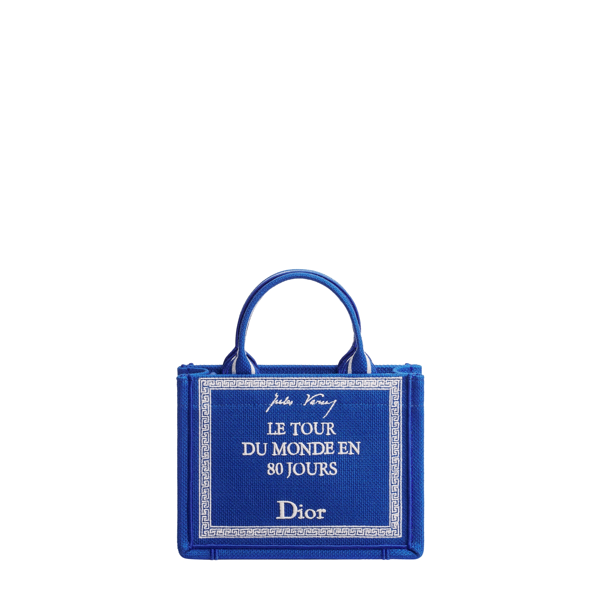 Christian Dior ミニハンドバッグ ネイビー/アイボリー Mini Dior Book Tote with Strap Blue and White Book Cover