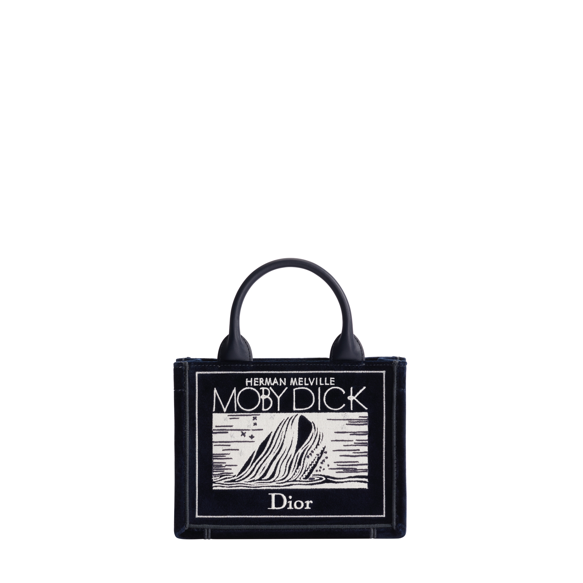 Dior Book Tote ストラップ付きバッグ ミニ ネイビーブルー ベルベット