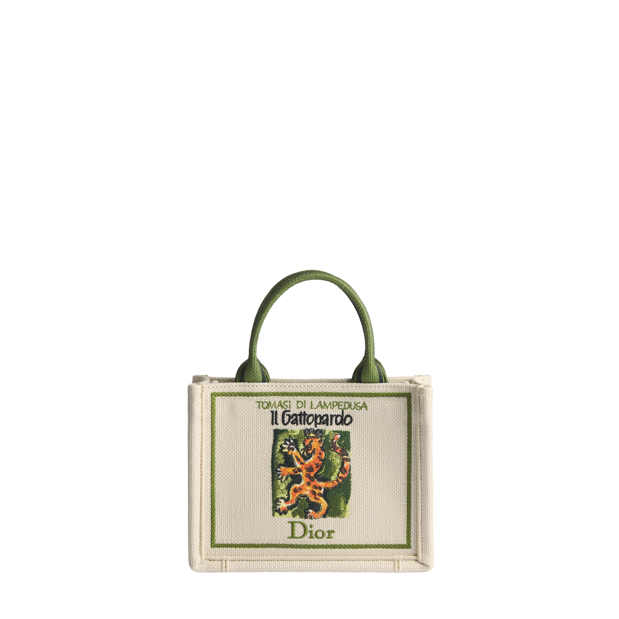 Mini Dior Book Tote with Strap Beige Multicolor Book Cover