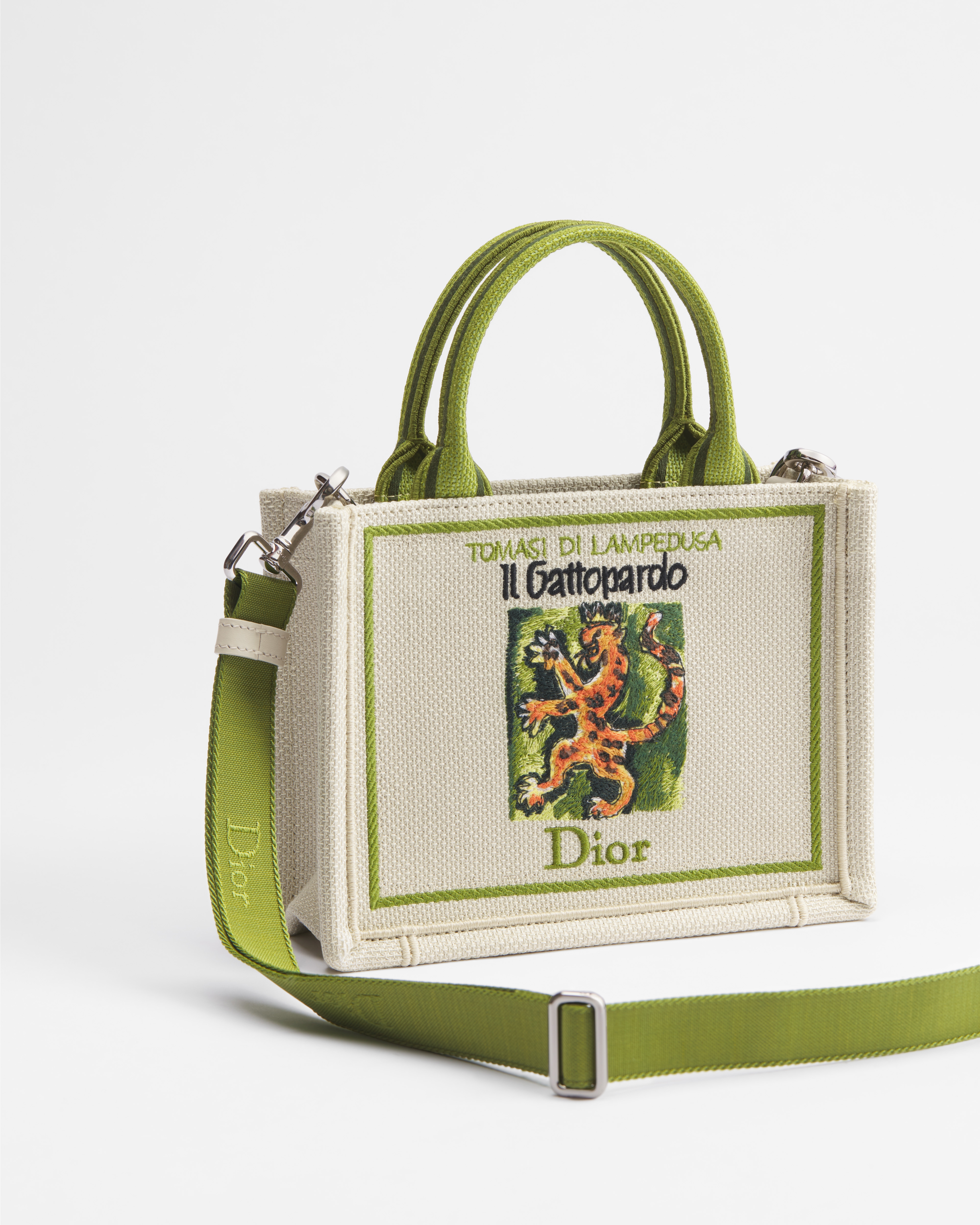 迷你 Dior Book Tote 連肩帶 米色多色 Book Cover 刺繡（20.5 x 16 x 7 厘米） E03