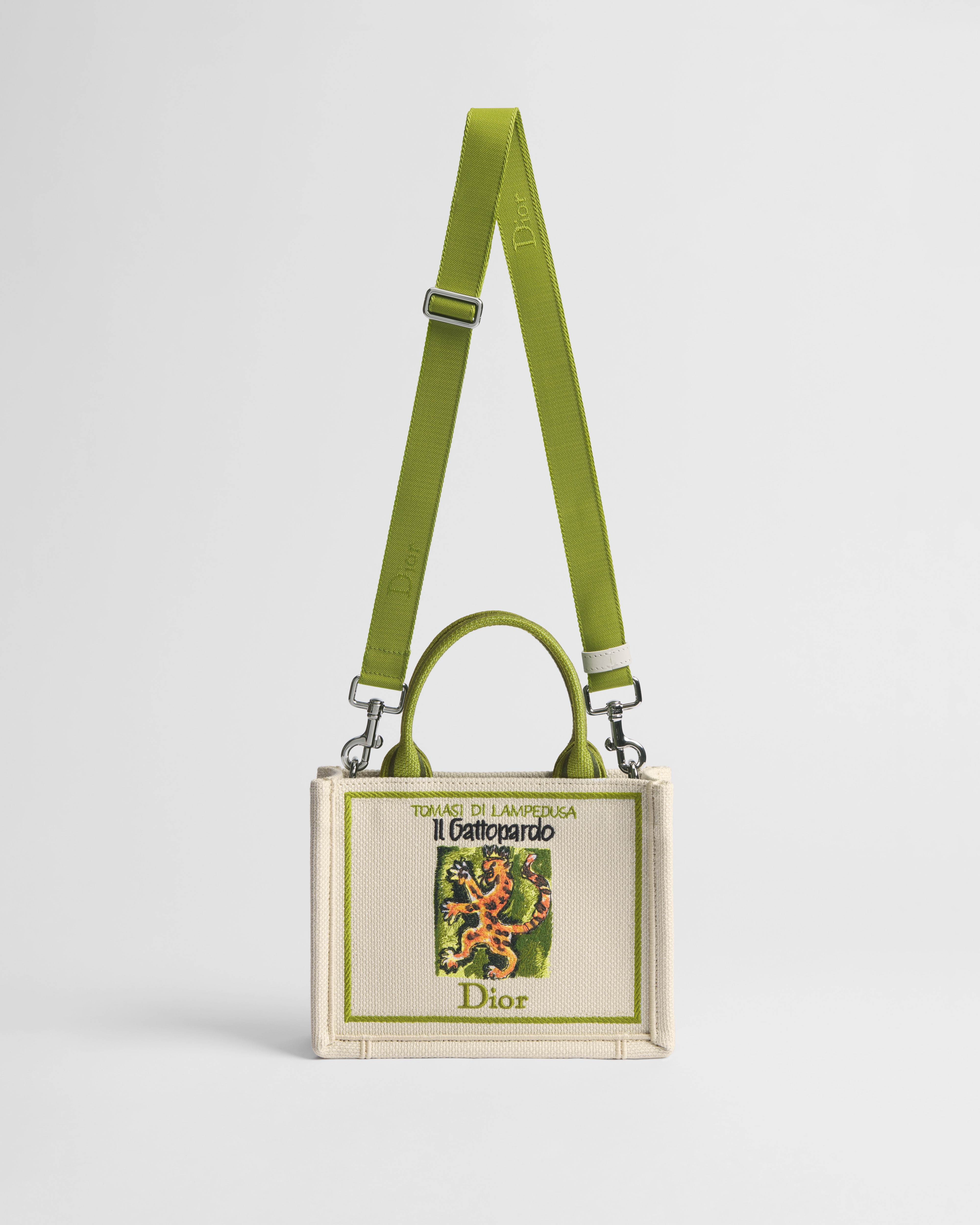 迷你 Dior Book Tote 連肩帶 米色多色 Book Cover 刺繡（20.5 x 16 x 7 厘米） E07
