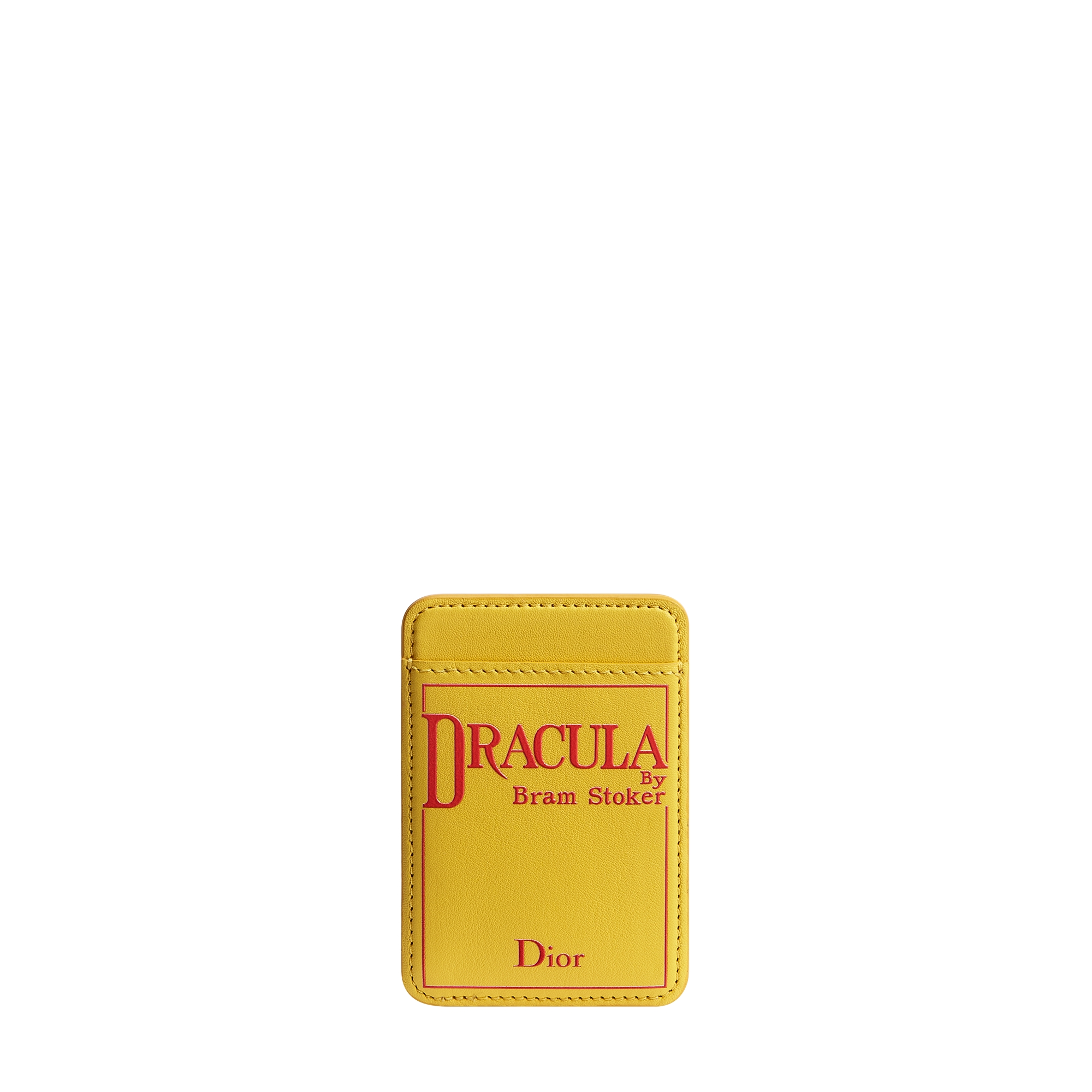 Magnetic Card Holder Yellow and Red Book Cover Embossed Calfskin E01