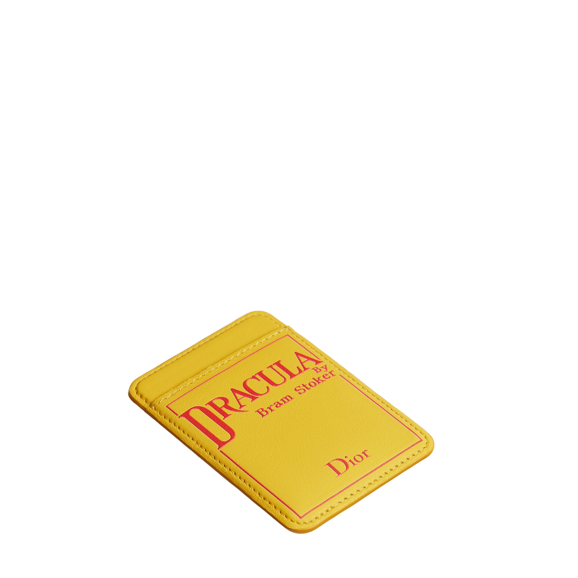 Magnetic Card Holder Yellow and Red Book Cover Embossed Calfskin E03