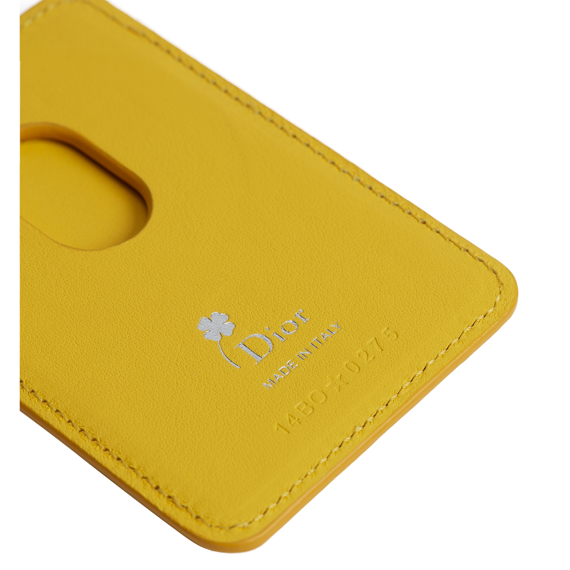 Magnetic Card Holder Yellow and Red Book Cover Embossed Calfskin E09