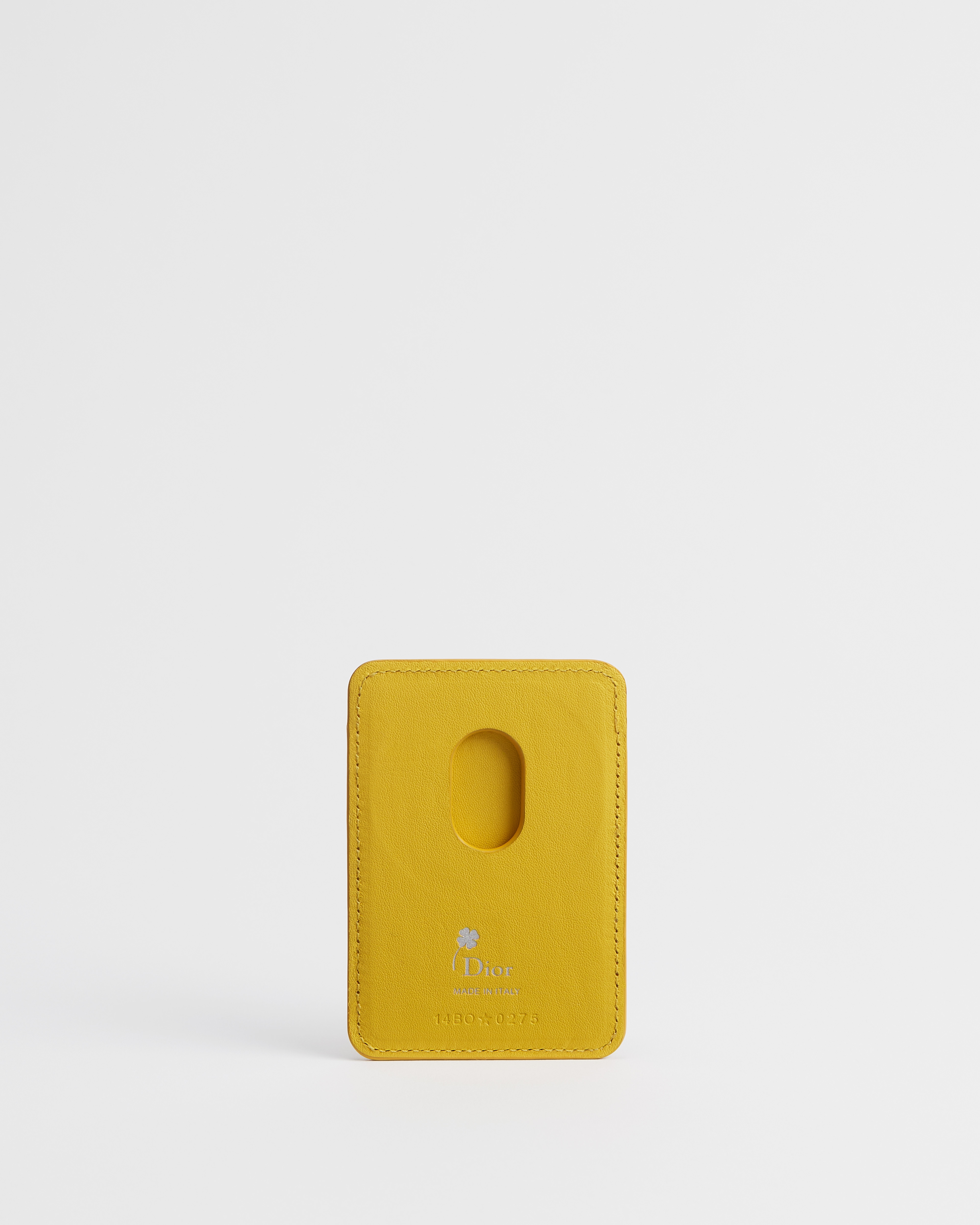 Magnetisches Kartenetui Book-Cover-Prägung auf Kalbsleder in Gelb und Rot E08