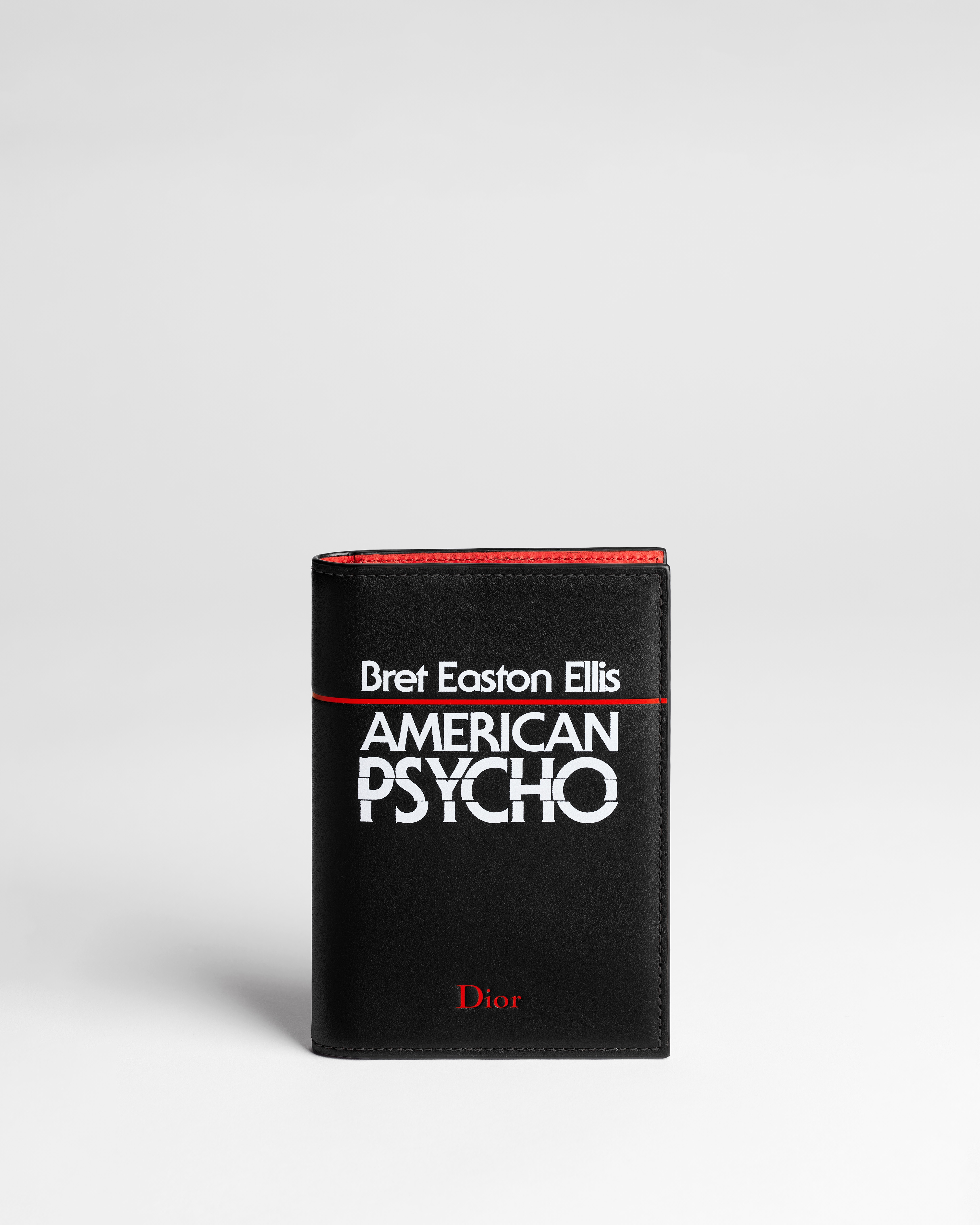 Passport Cover Black, White and Red Book Cover Embossed Calfskin E01