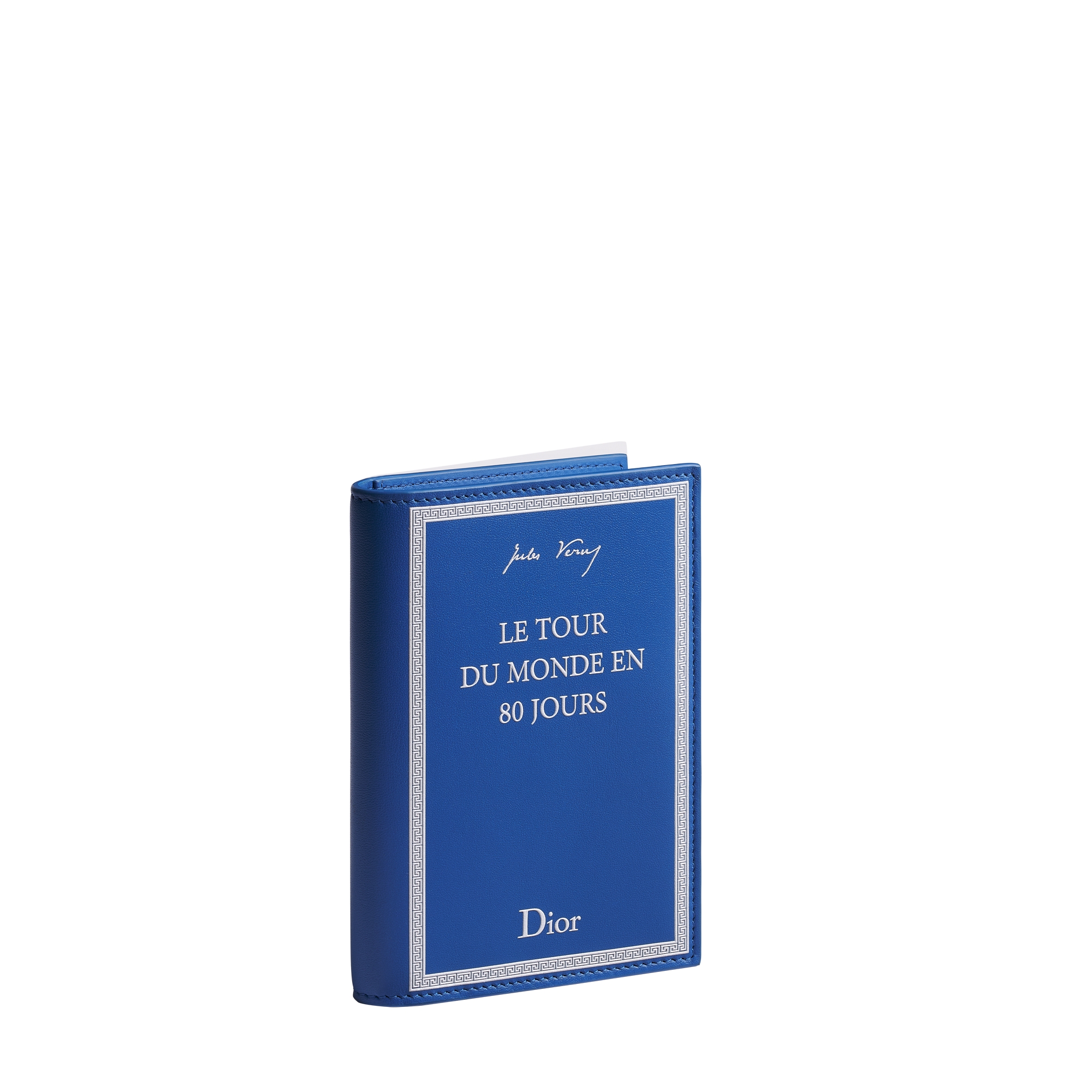 Passport Cover Blue and White Book Cover Embossed Calfskin E03
