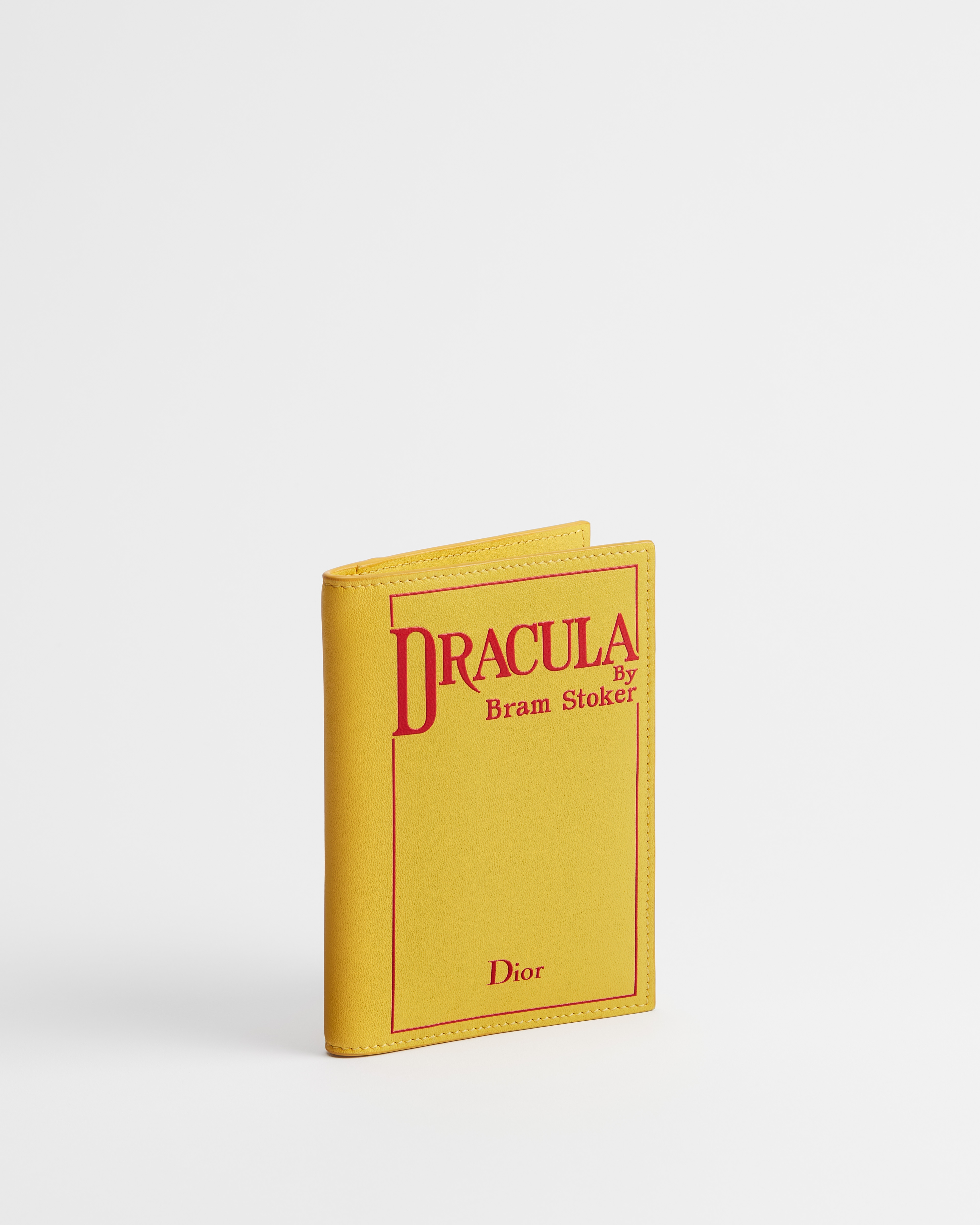 Reisepassetui Book-Cover-Prägung auf Kalbsleder in Gelb und Rot E03