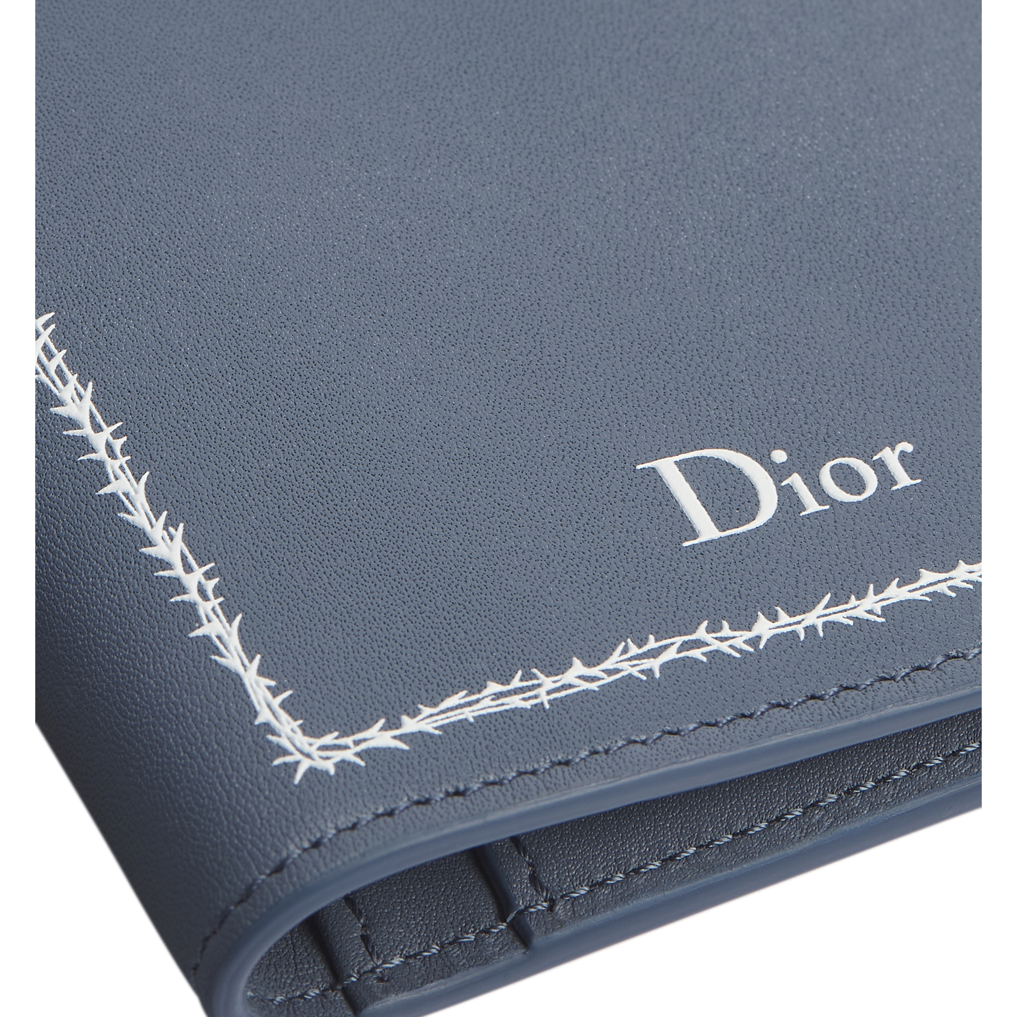 Passport Cover Blue and White Book Cover Embossed Calfskin E09