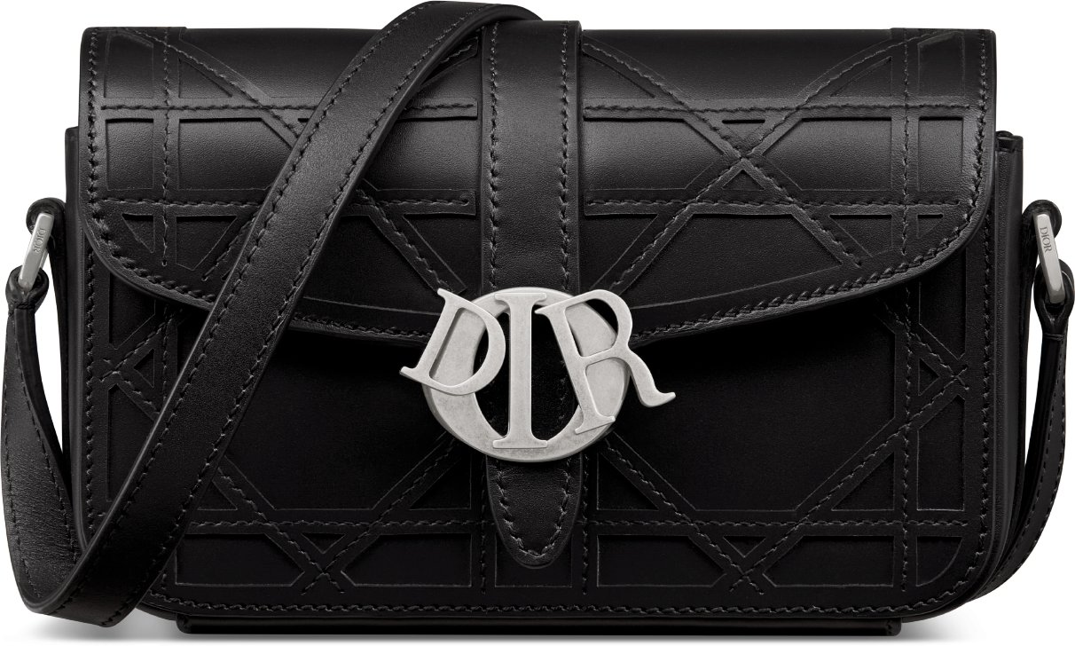 Mini Dior Charm Bag Black Cannage Cosmo leather DIOR