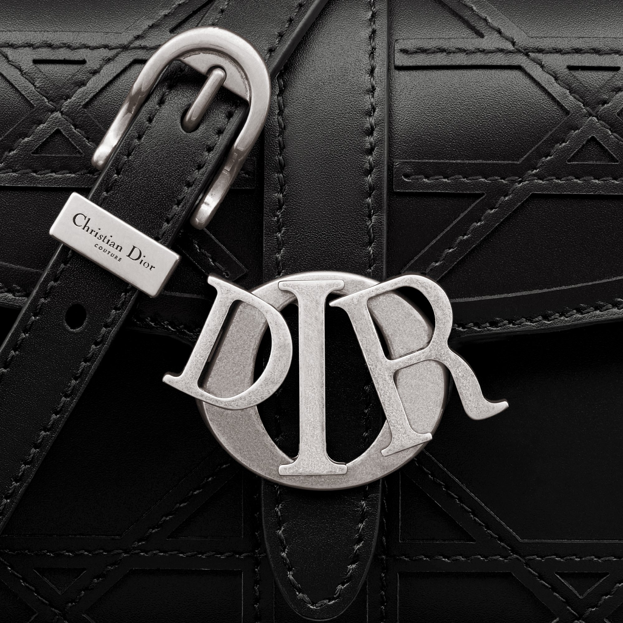 Mini Dior Charm Bag Black Cannage Cosmo leather DIOR