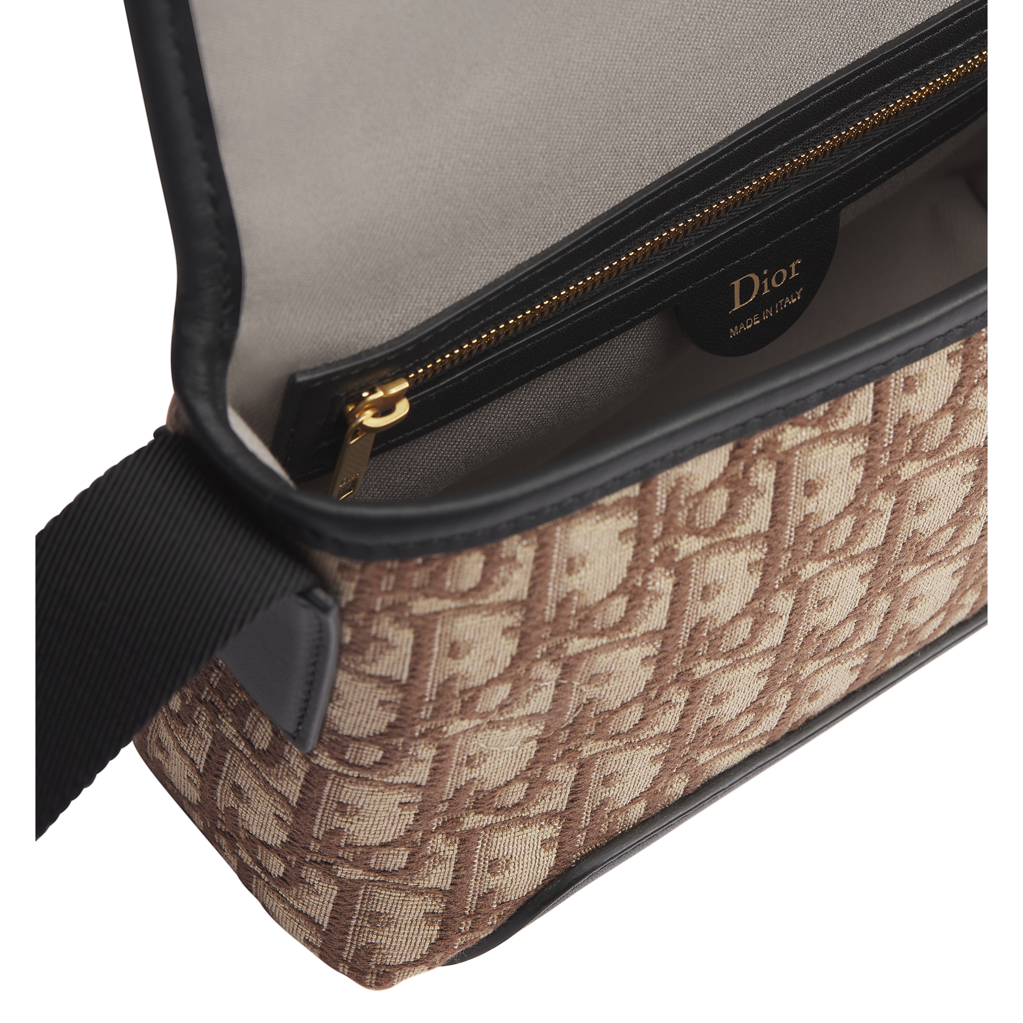 Mini Dior Jett Messenger Bag with Flap Brown Dior Oblique Jacquard E06