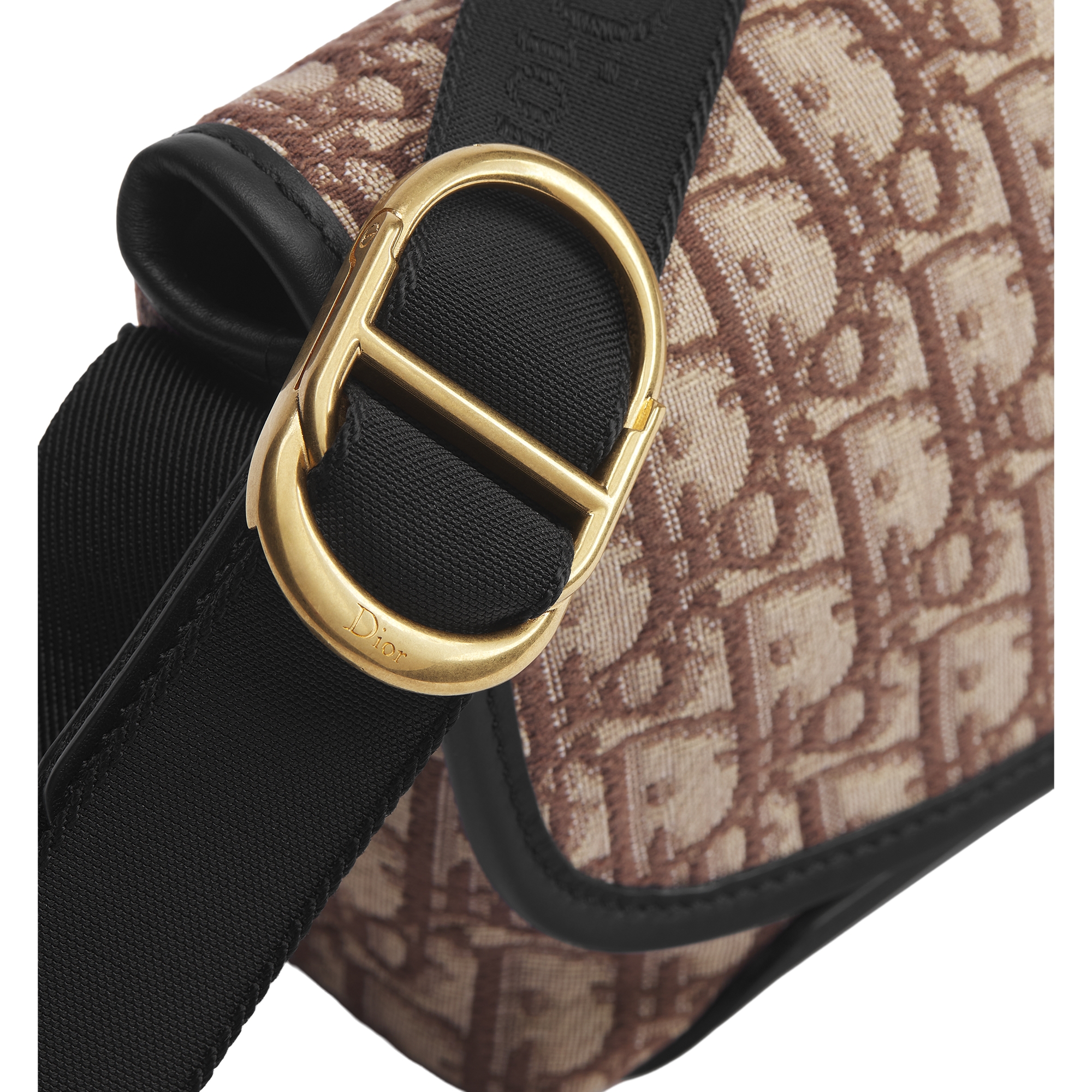 Mini Dior Jett Messenger Bag with Flap Brown Dior Oblique Jacquard E09