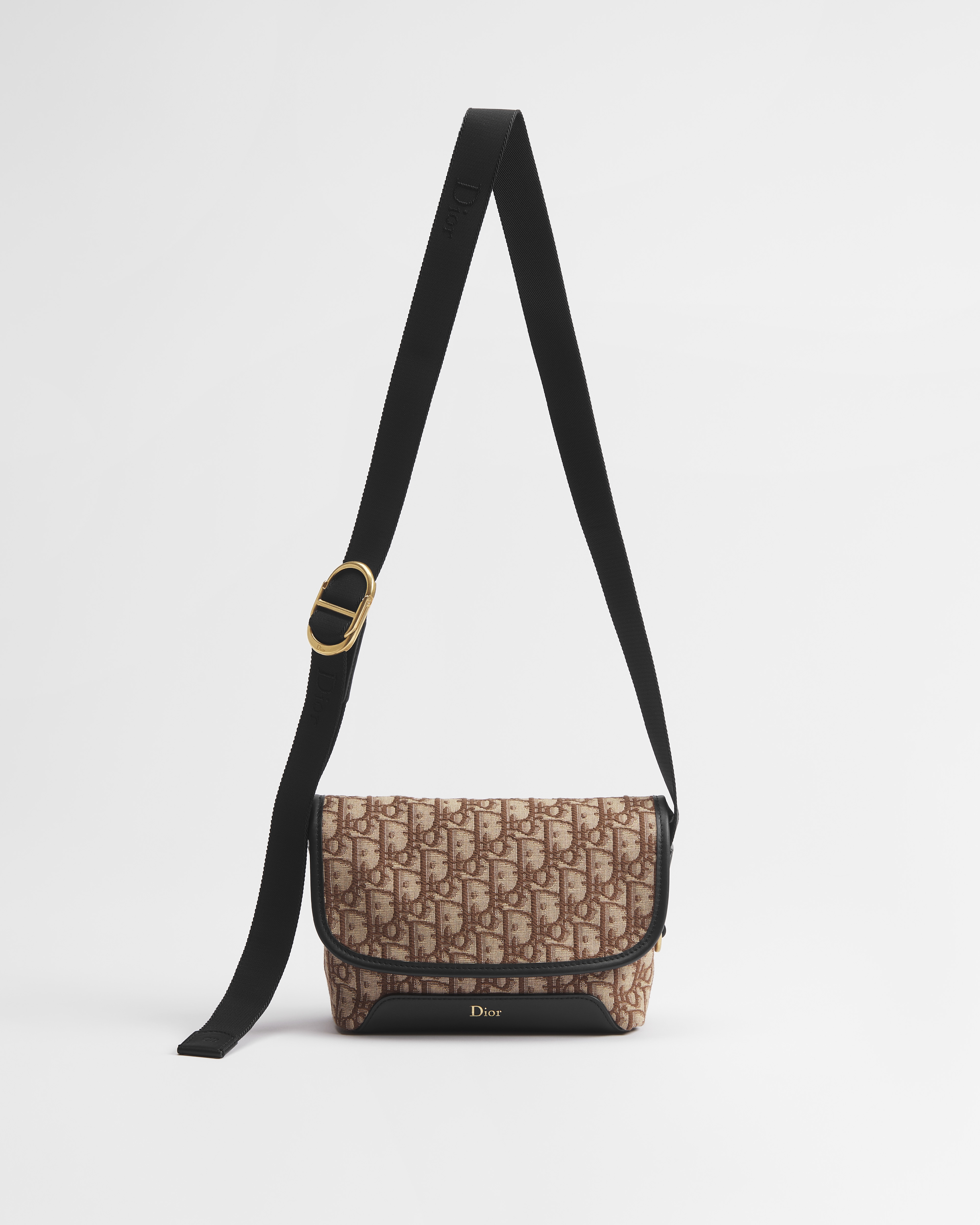 Mini Dior Jett Messenger Tasche mit Umschlagklappe Dior Oblique Jacquard in Braun E07
