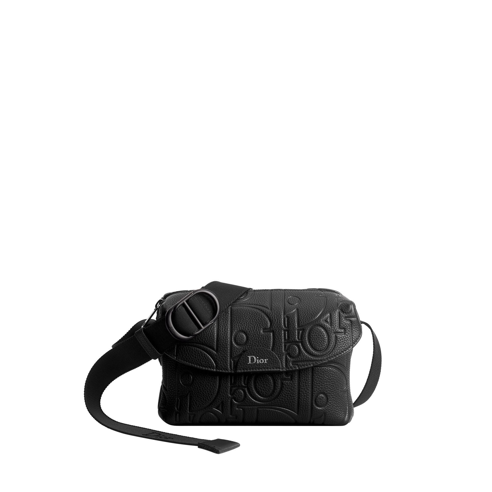 Mini Dior Jett Zipped Messenger Bag Black Dior Gravity Grained Leather E01