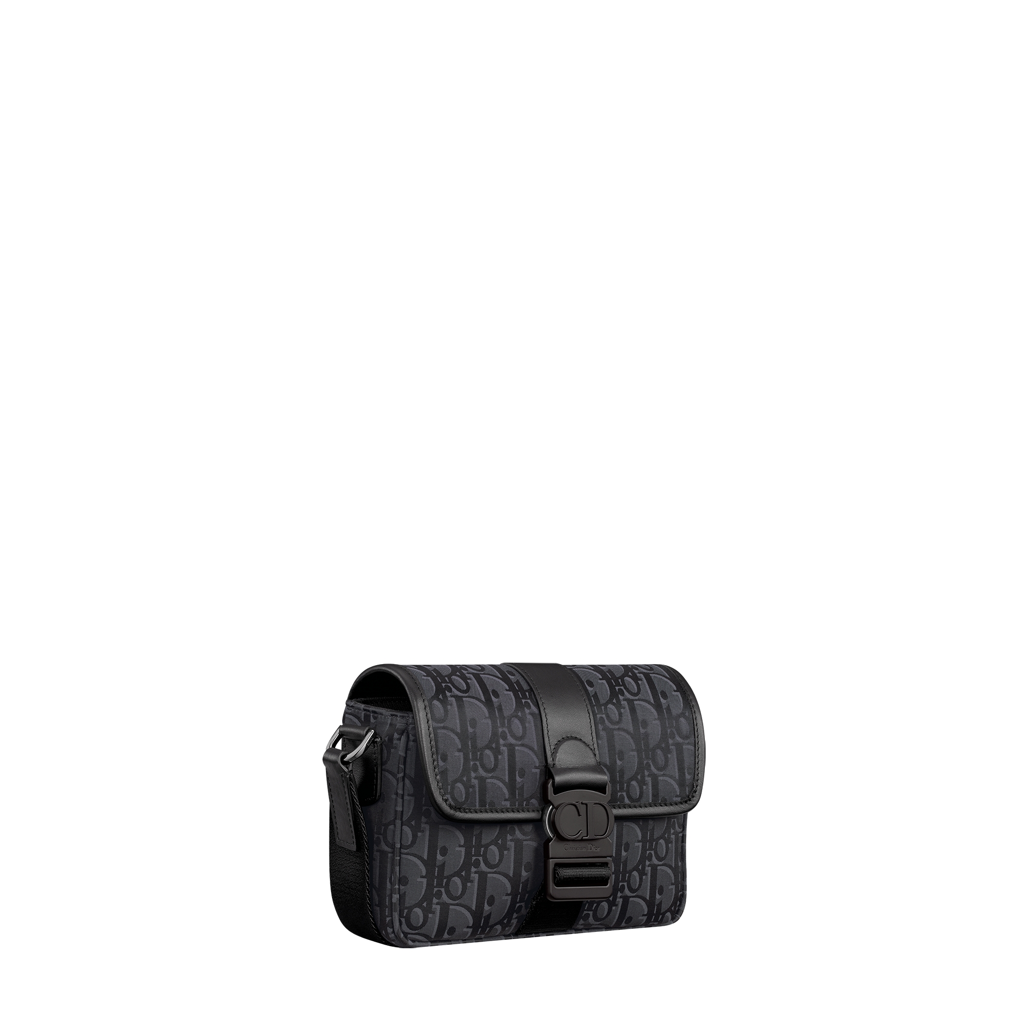 Mini Dior Trek Messenger Bag with Flap Black Dior Oblique Nylon E03