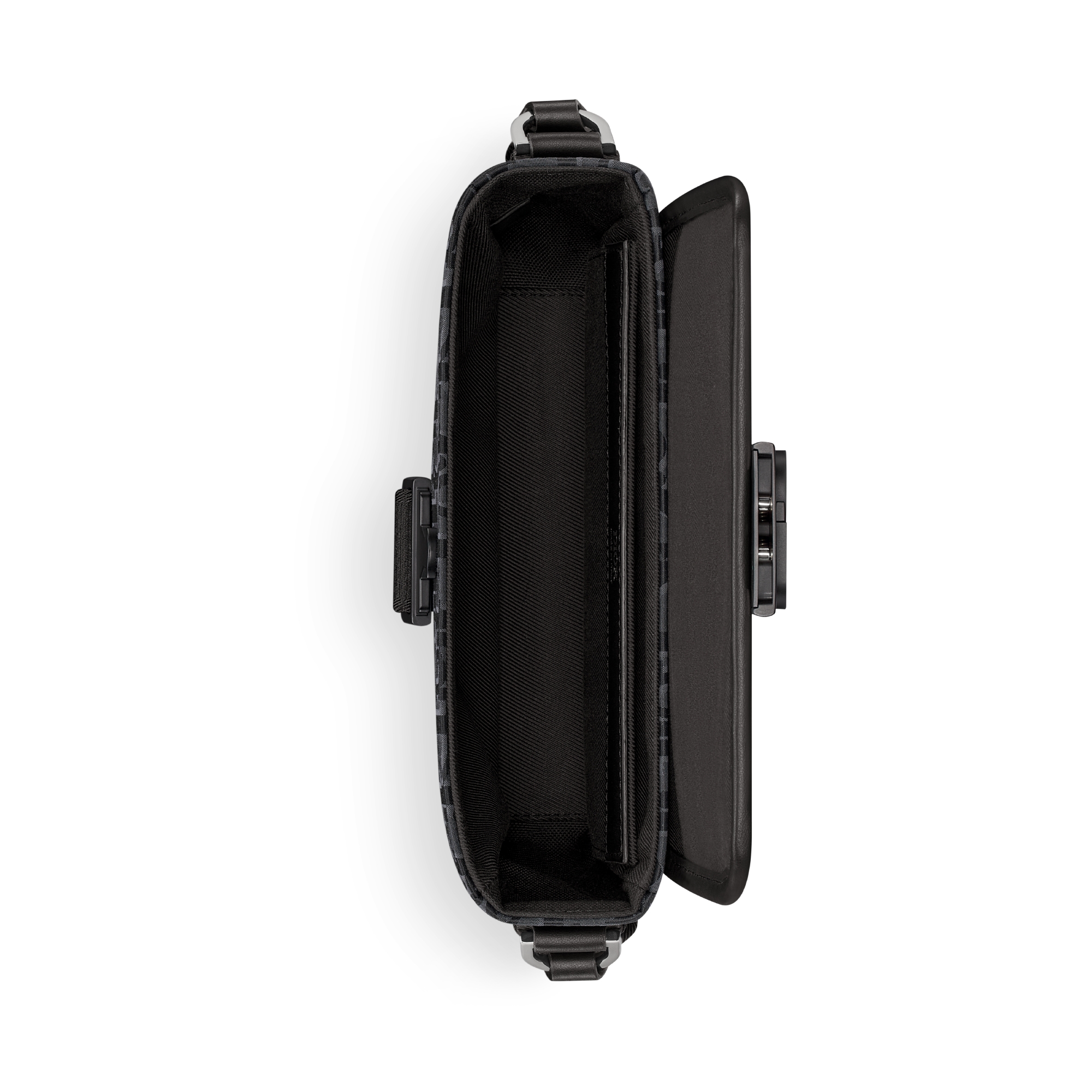 Mini Dior Trek Messenger Bag with Flap Black Dior Oblique Nylon E06