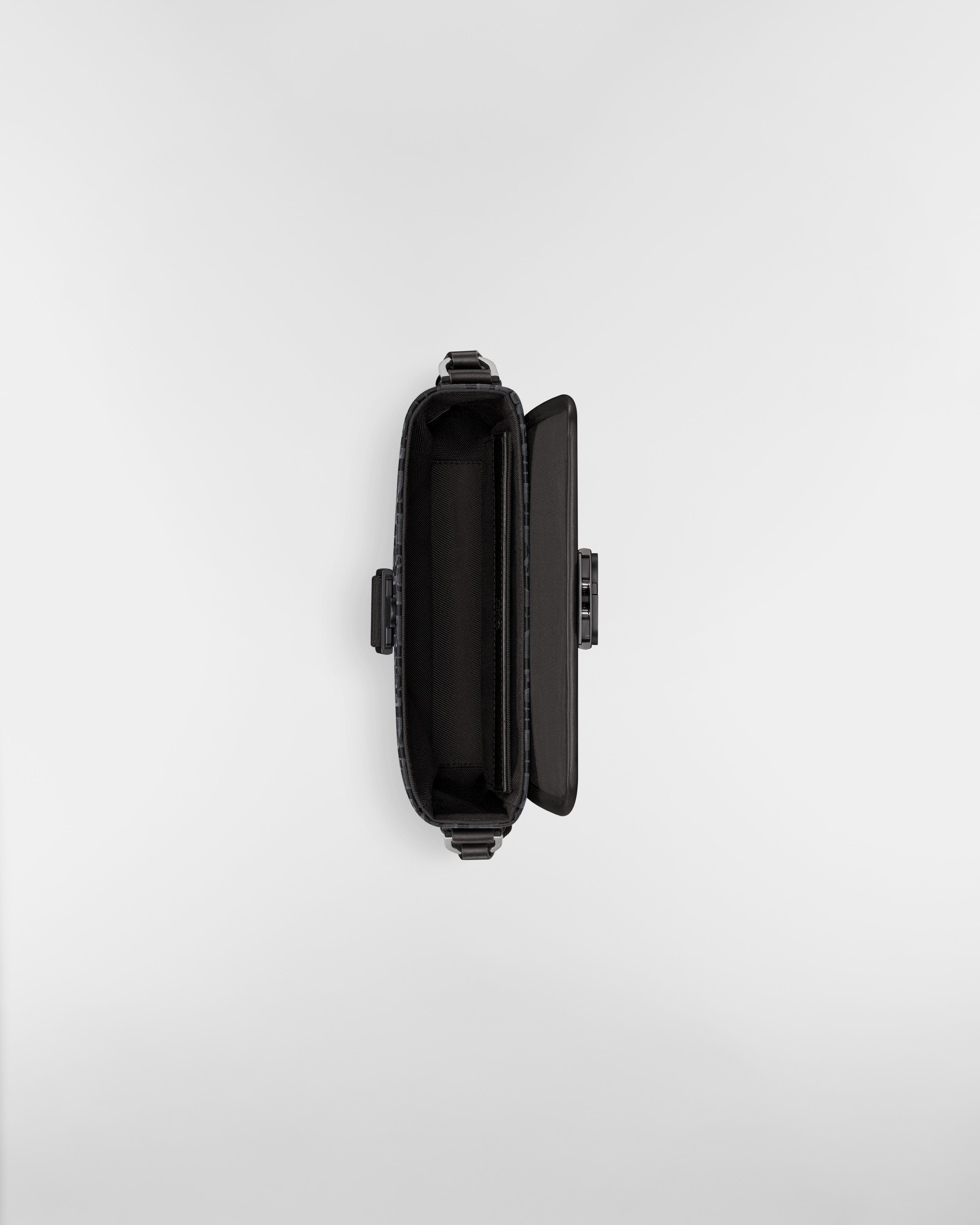 Mini Dior Trek Messenger Bag with Flap Black Dior Oblique Nylon E06