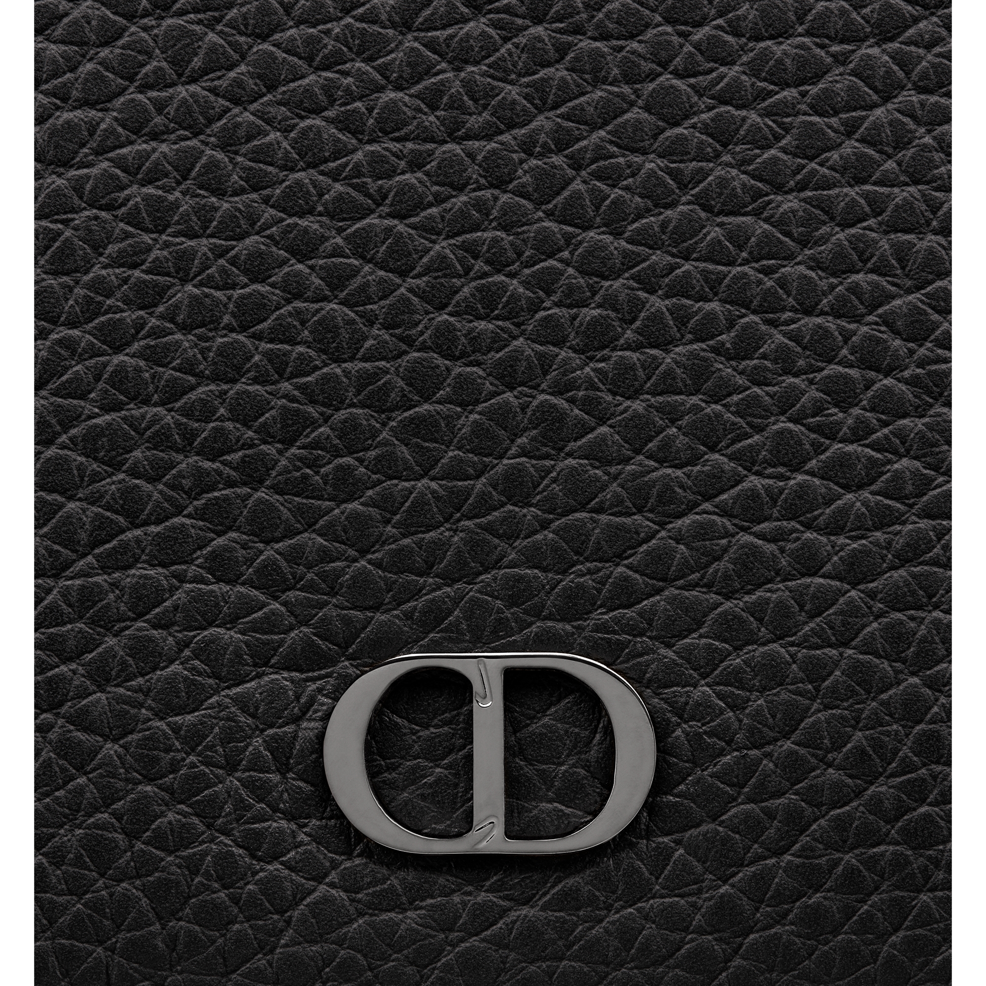 CD Icon Vertical Bifold Wallet Black Grained Calfskin E09