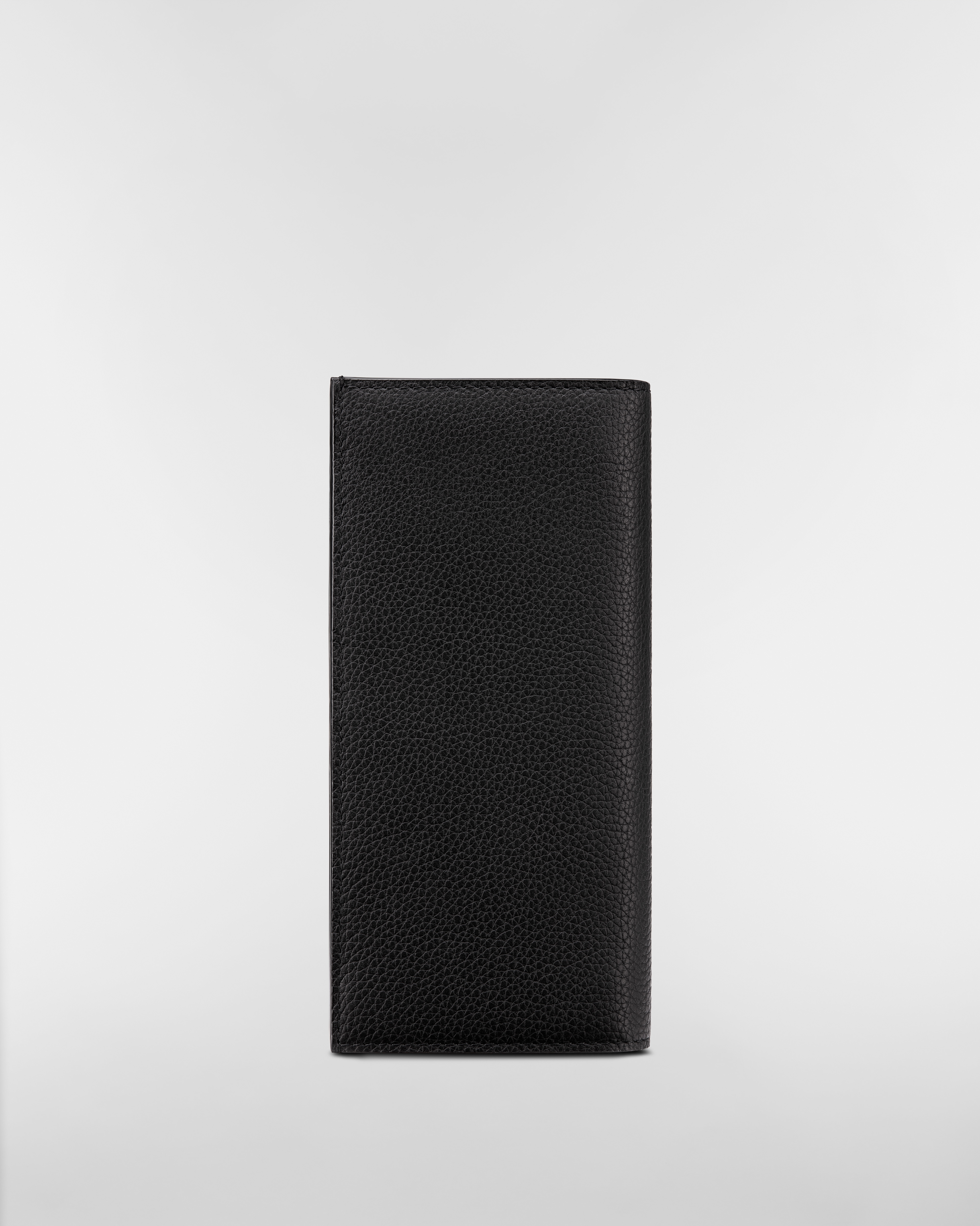 CD Icon Bifold-Portemonnaie im Hochformat Genarbtes Kalbsleder in Schwarz E08