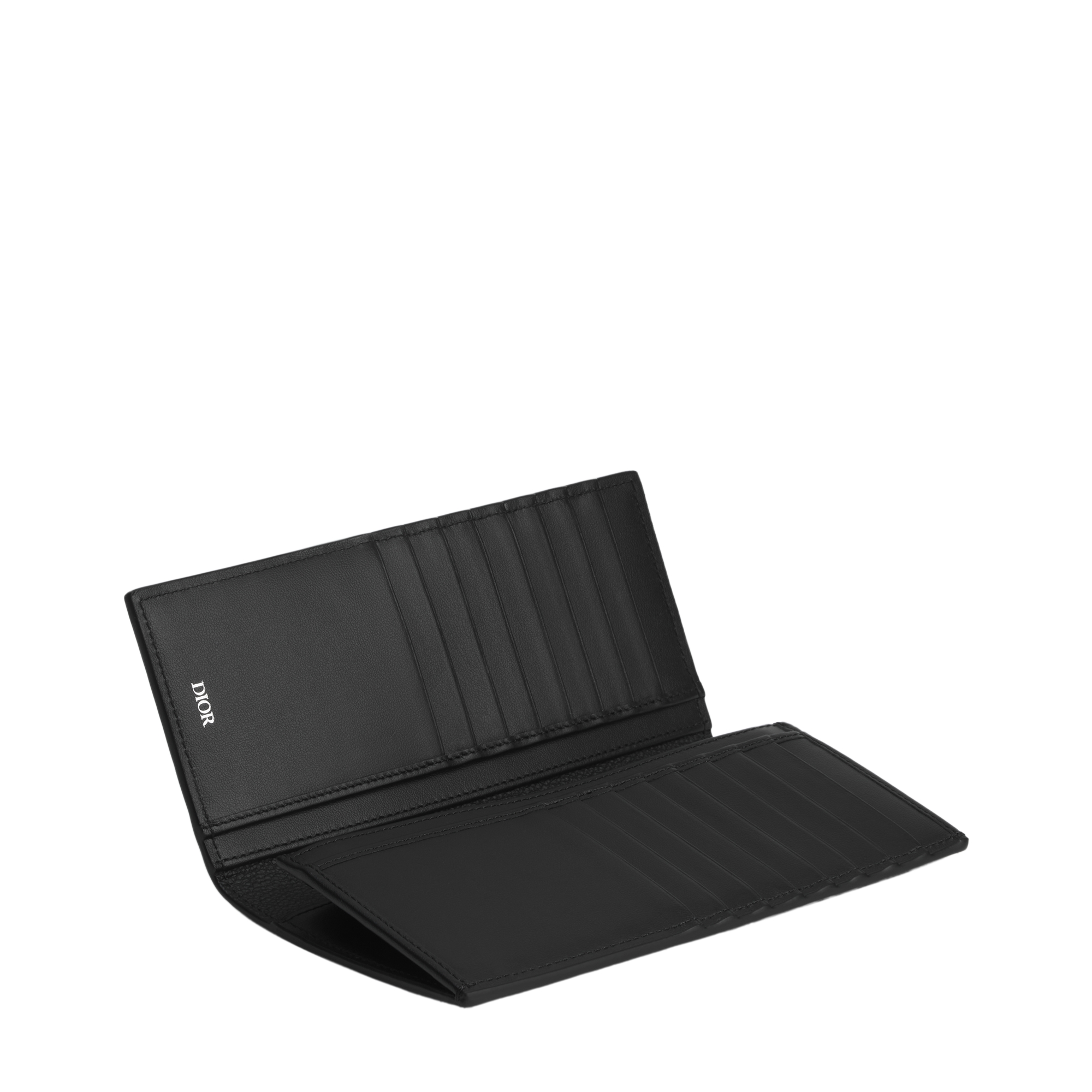 Long Bifold Wallet Black Dior Gravity Leather E07