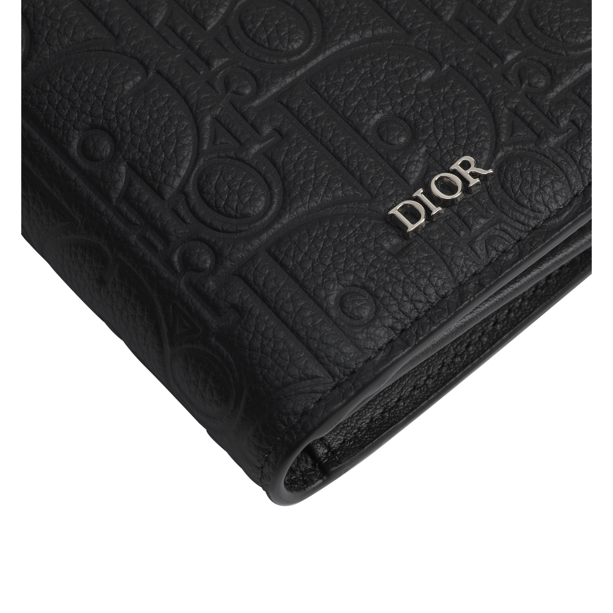 Long Bifold Wallet Black Dior Gravity Leather E09