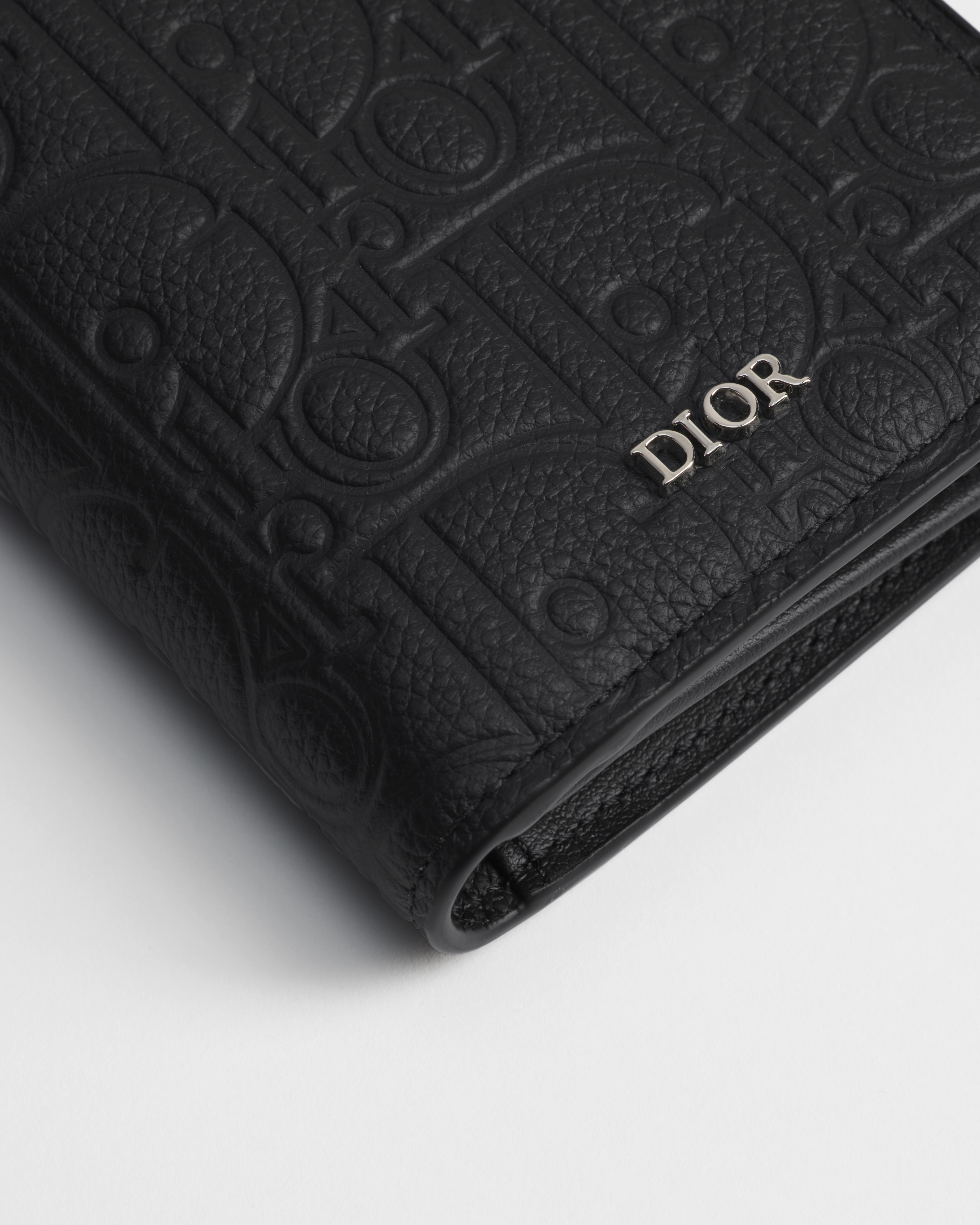 Long Bifold Wallet Black Dior Gravity Leather E09