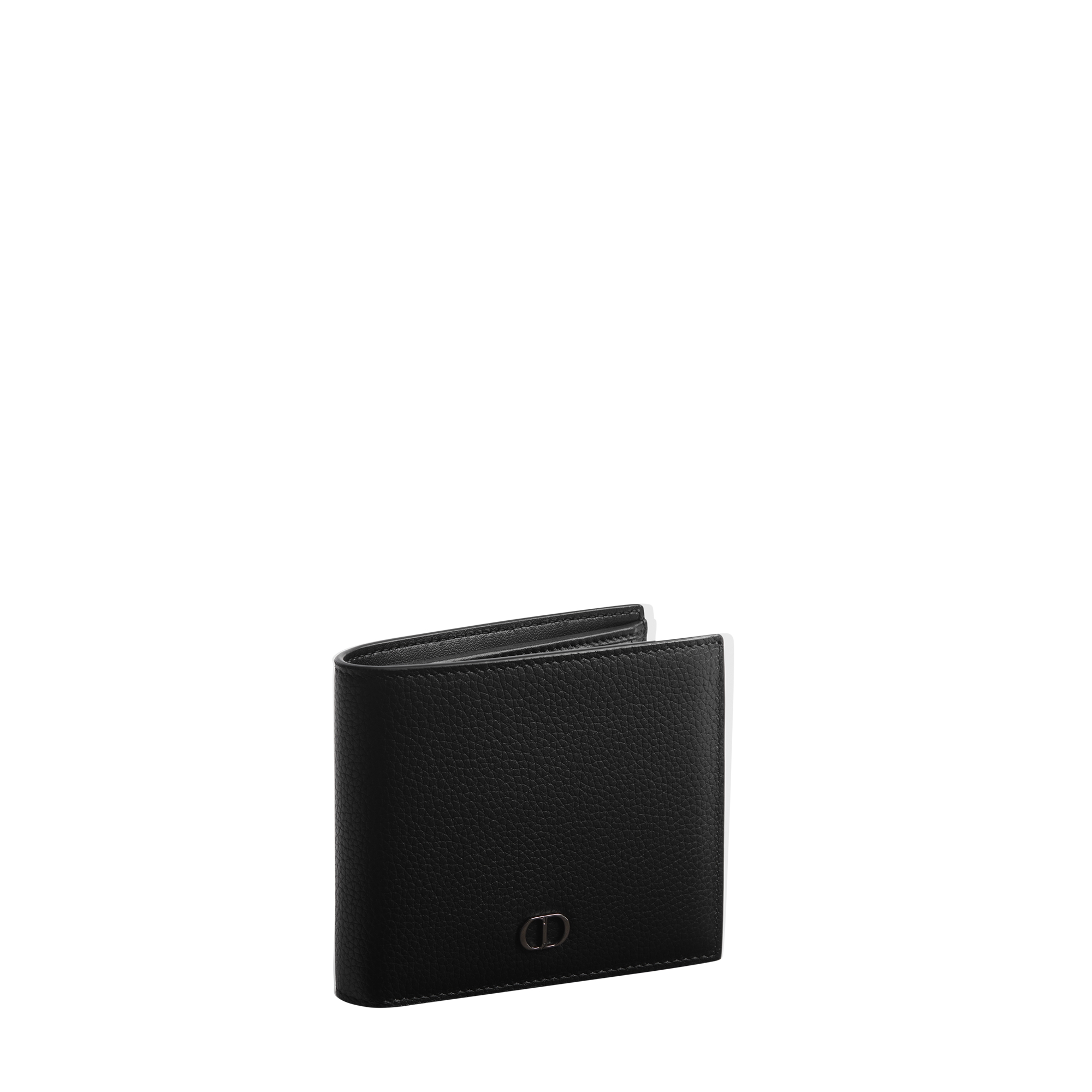 CD Icon Bifold Wallet Black Grained Calfskin E03