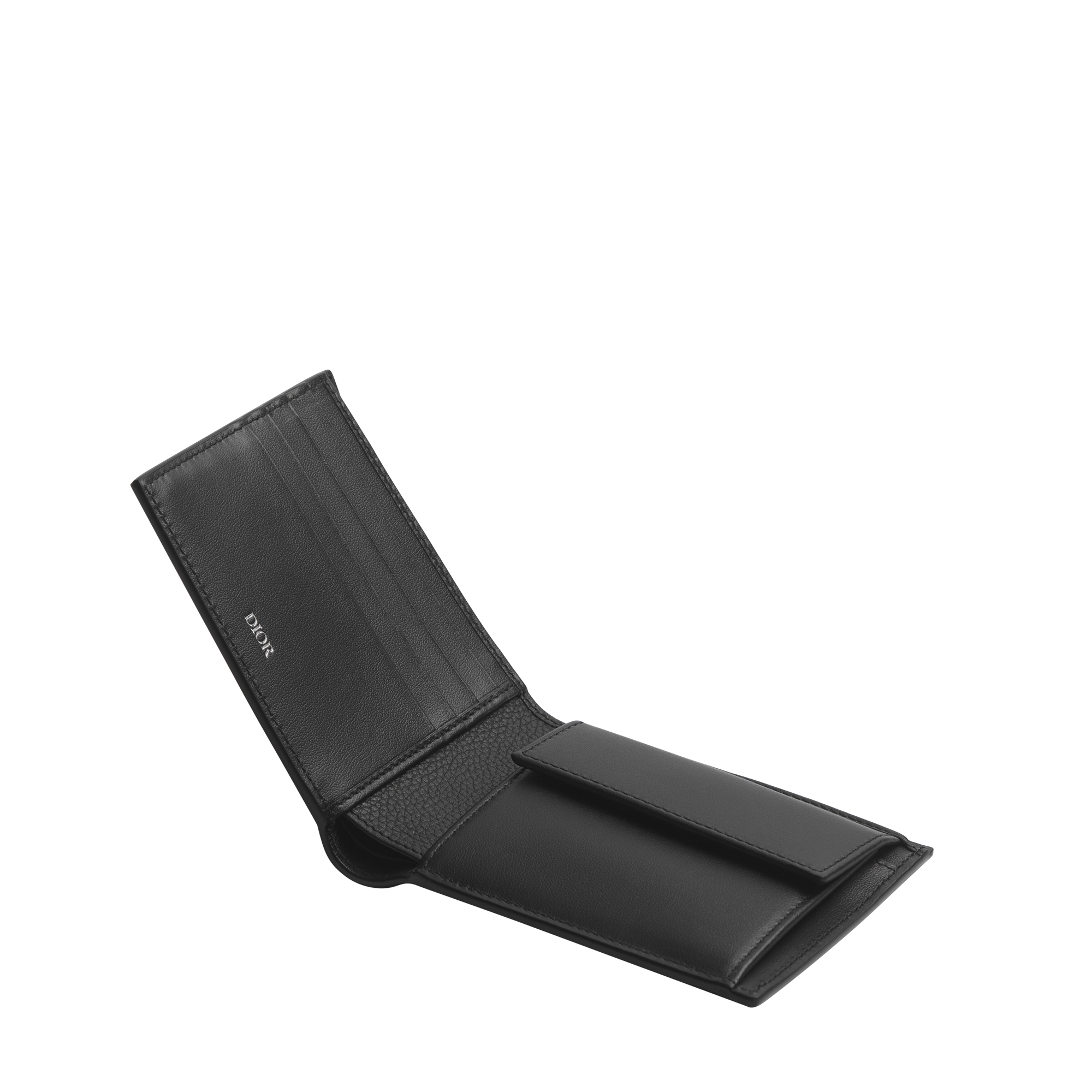 CD Icon Bifold Wallet Black Grained Calfskin E06